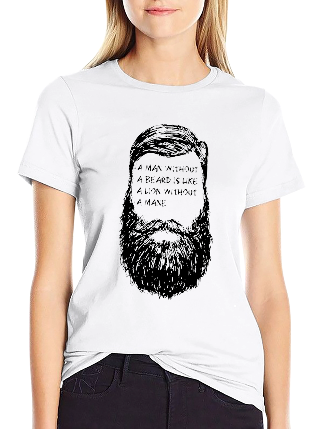 Black Bearded Man Quote Graphic Tee - Black view 9