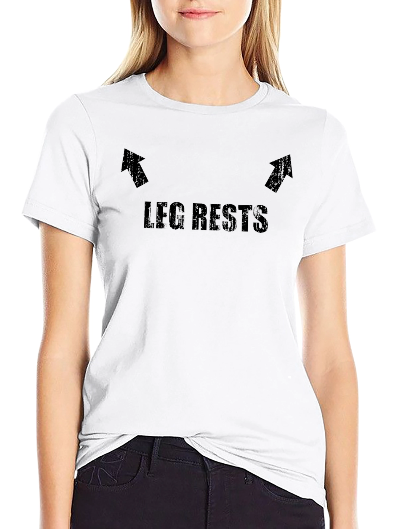 Black Leg Rests Graphic Tee - Comfortable Crew Neck T-Shirt view 9