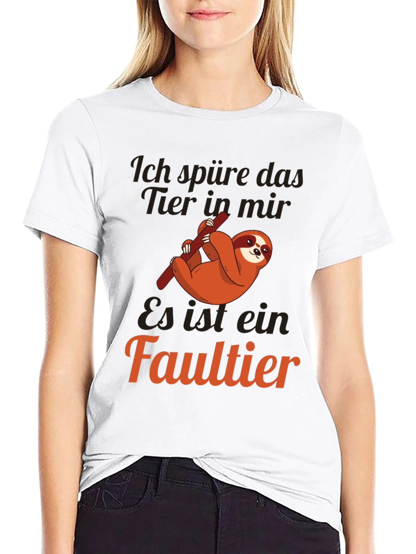 Black Funny Sloth T-Shirt - "Ich spüre das Tier in mir" view 9