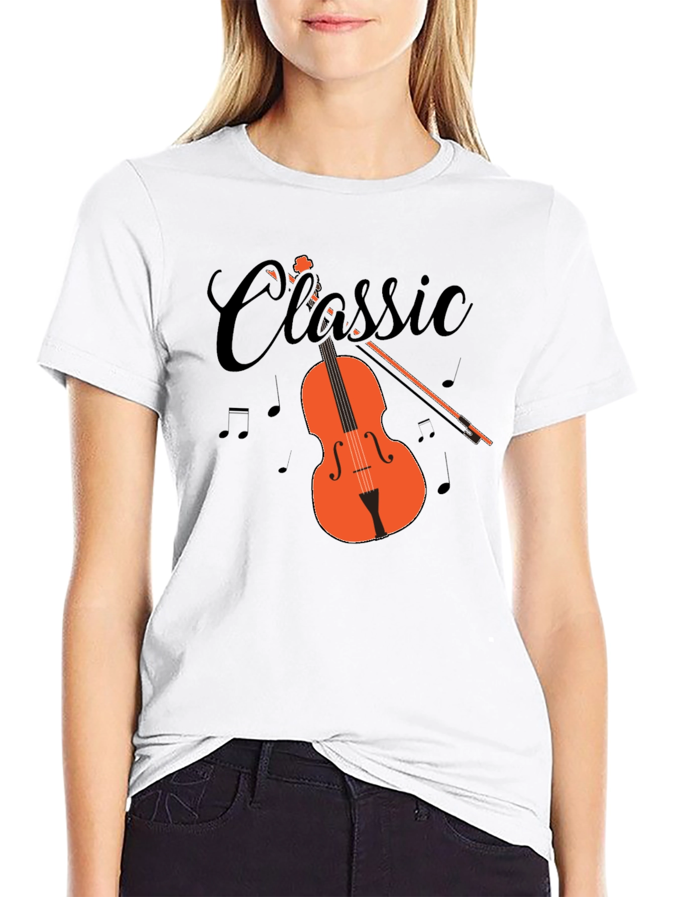 Black Classic Music T-Shirt view 9