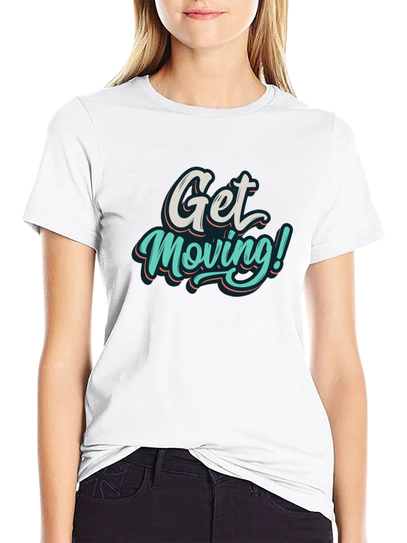Black Get Moving Graphic T-Shirt view 9