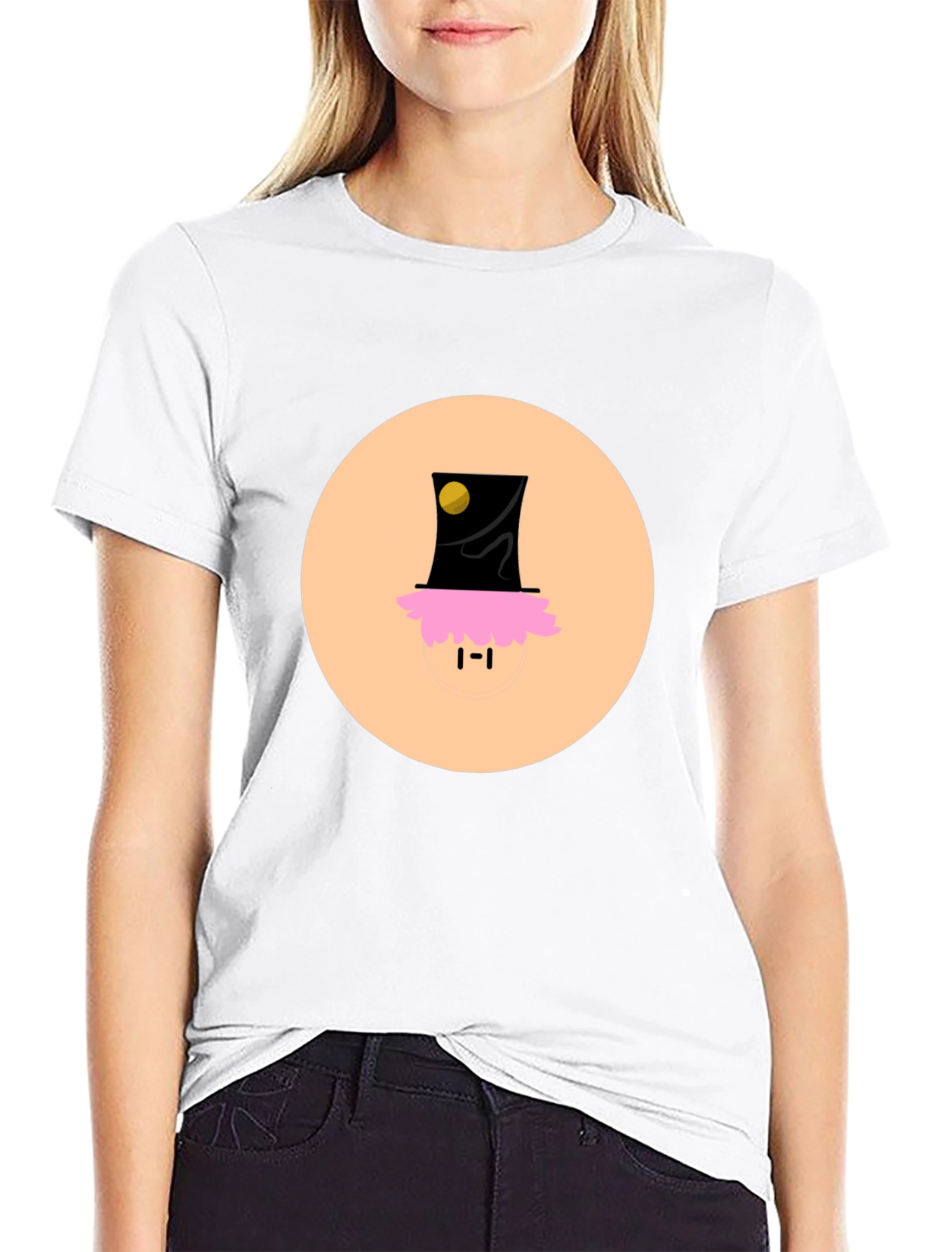 Black Funky Top Hat Tee - Unique Graphic Print T-Shirt view 9