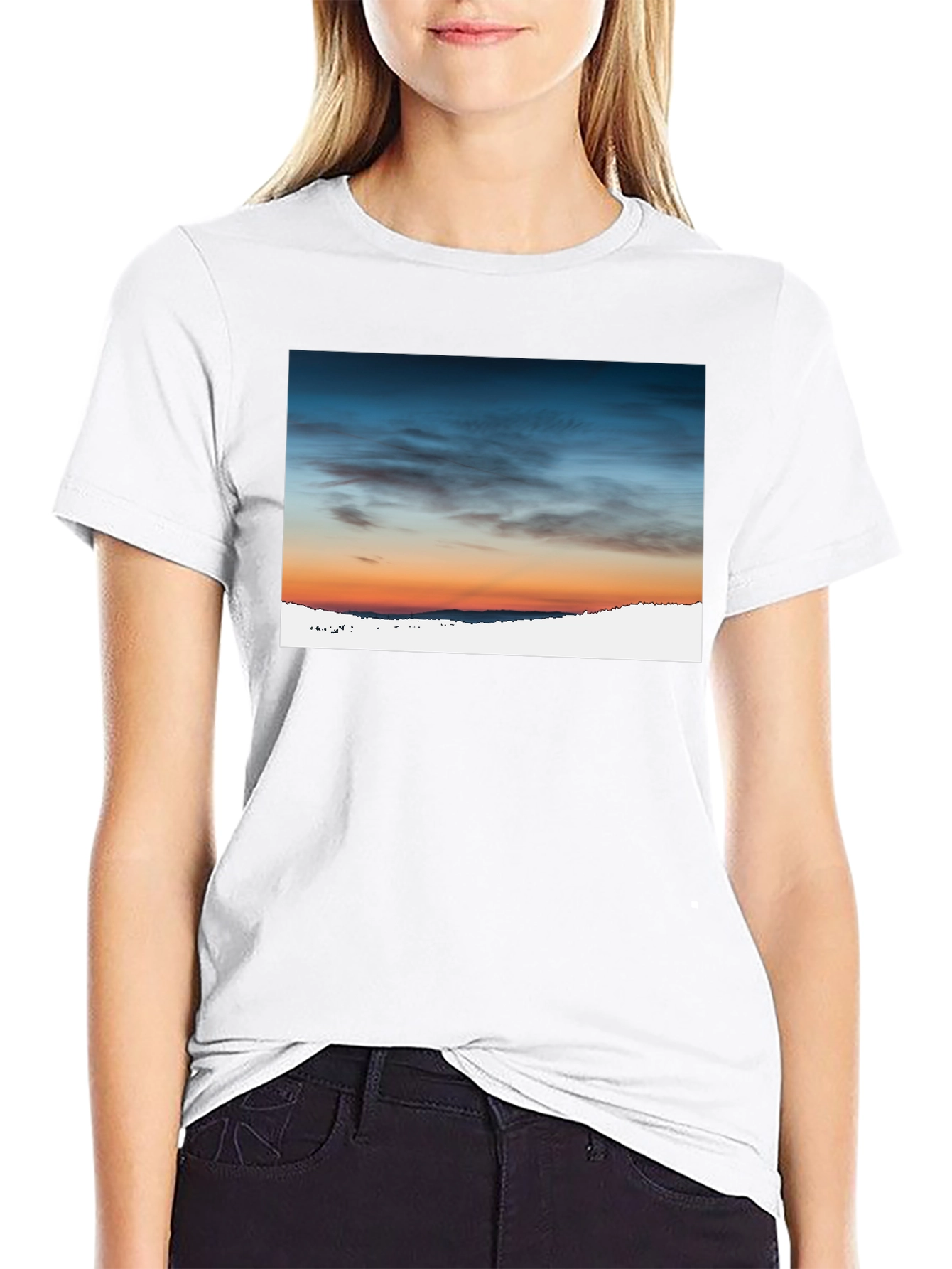 Black Sunset Sky Graphic Tee - Premium Cotton Blend view 9
