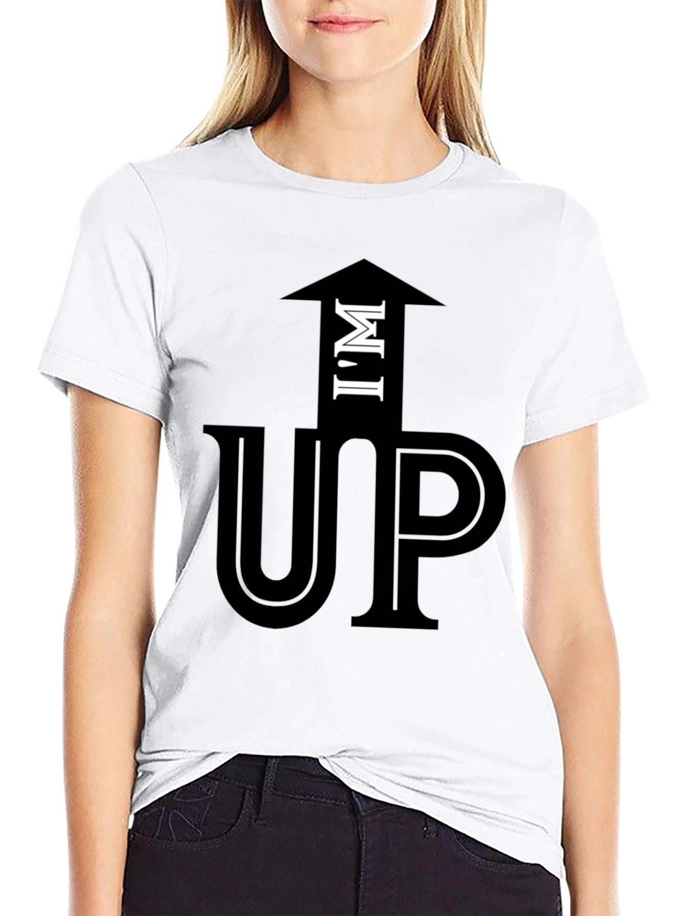 Black I'm Up Funny Graphic T-Shirt Casual Cotton Tee view 9