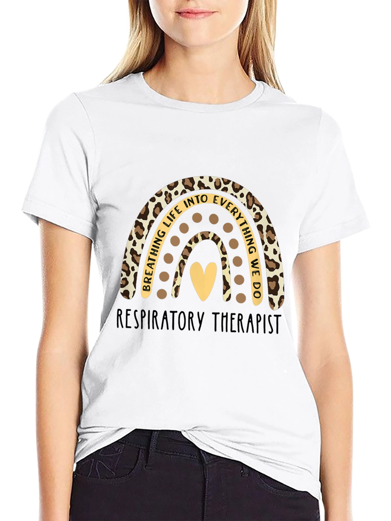 Black Respiratory Therapist Rainbow Graphic Tee view 9