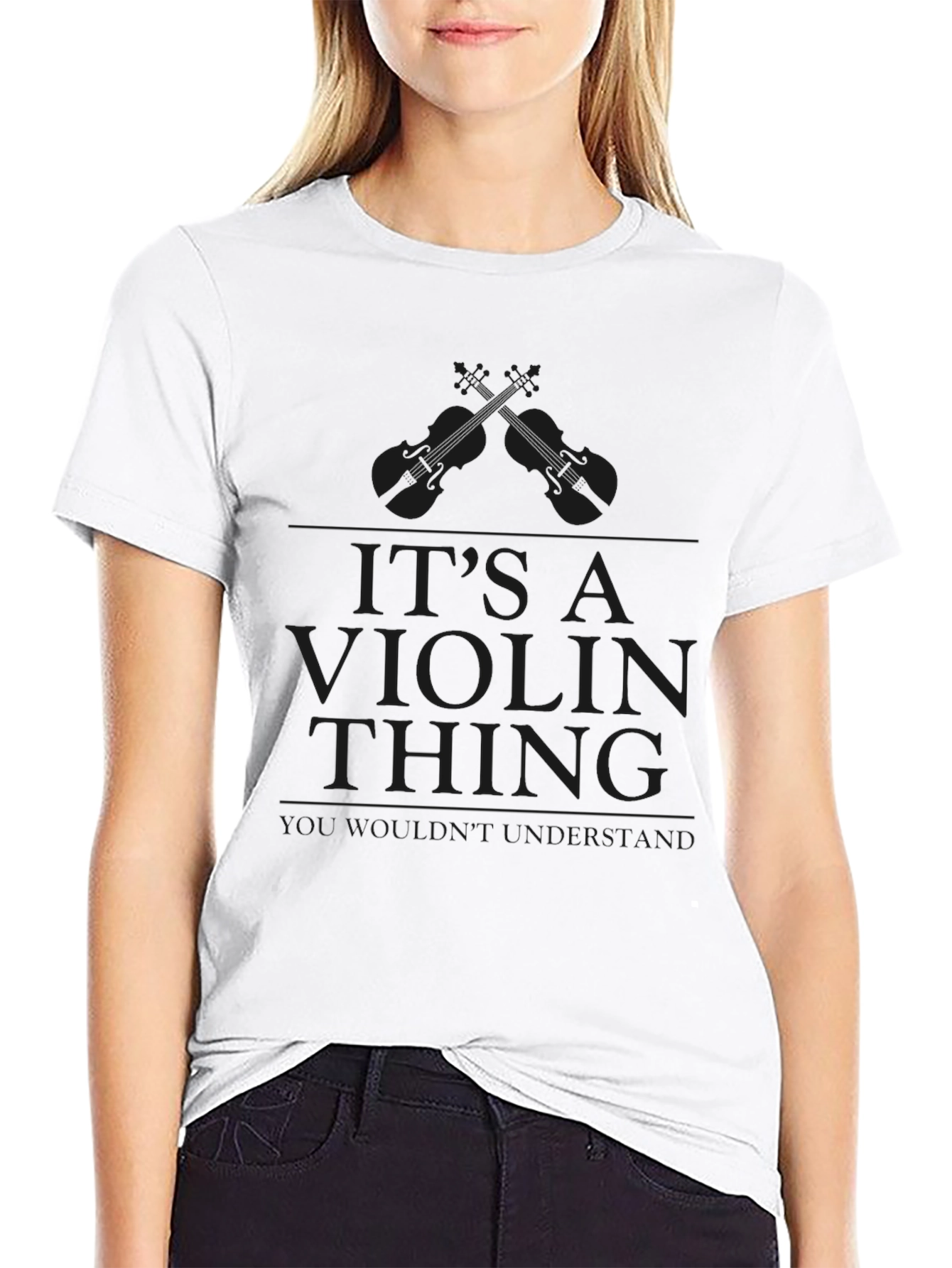 Black It's a Violin Thing Graphic T-Shirt - Black view 9