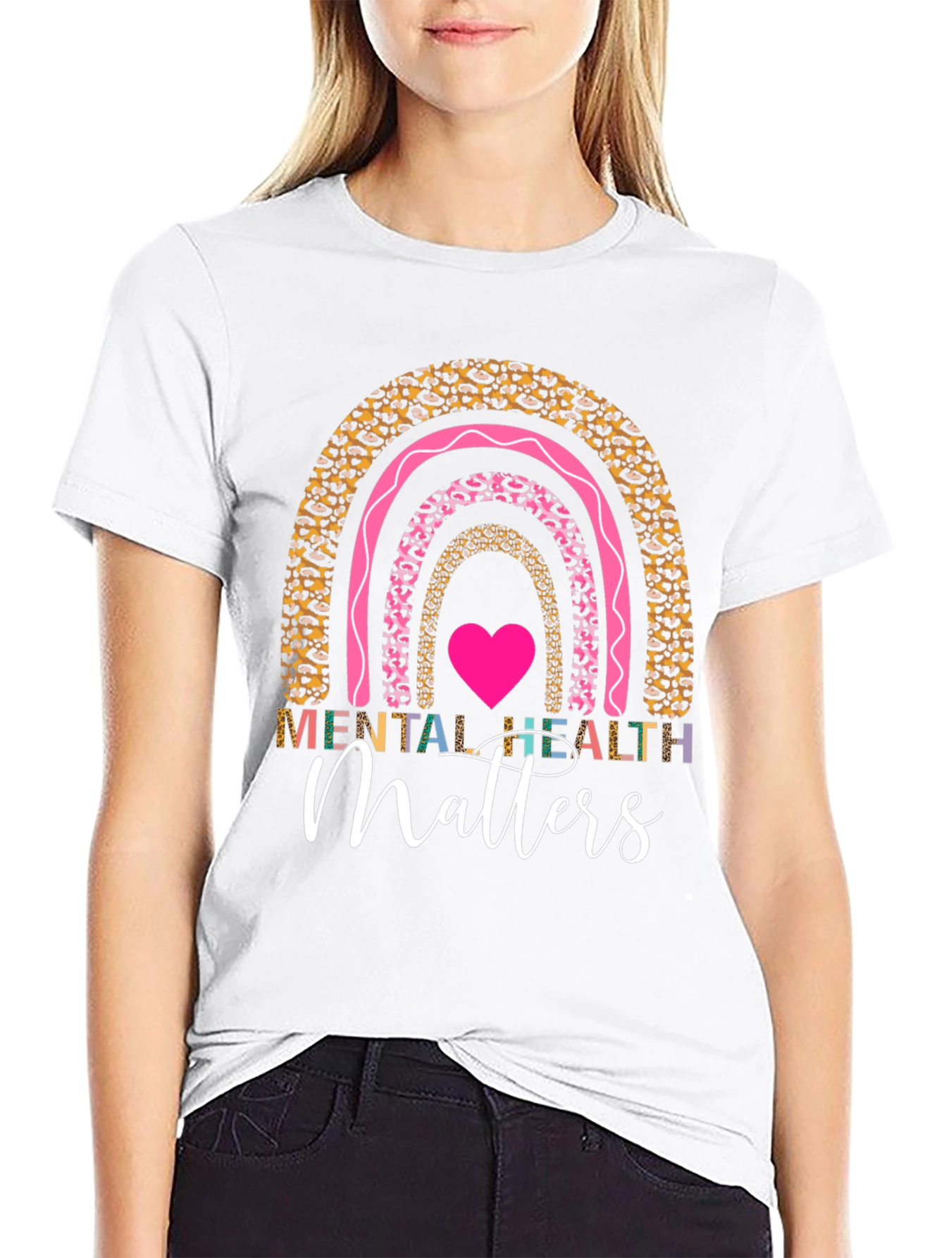 Black Mental Health Matters Rainbow Graphic Tee view 9