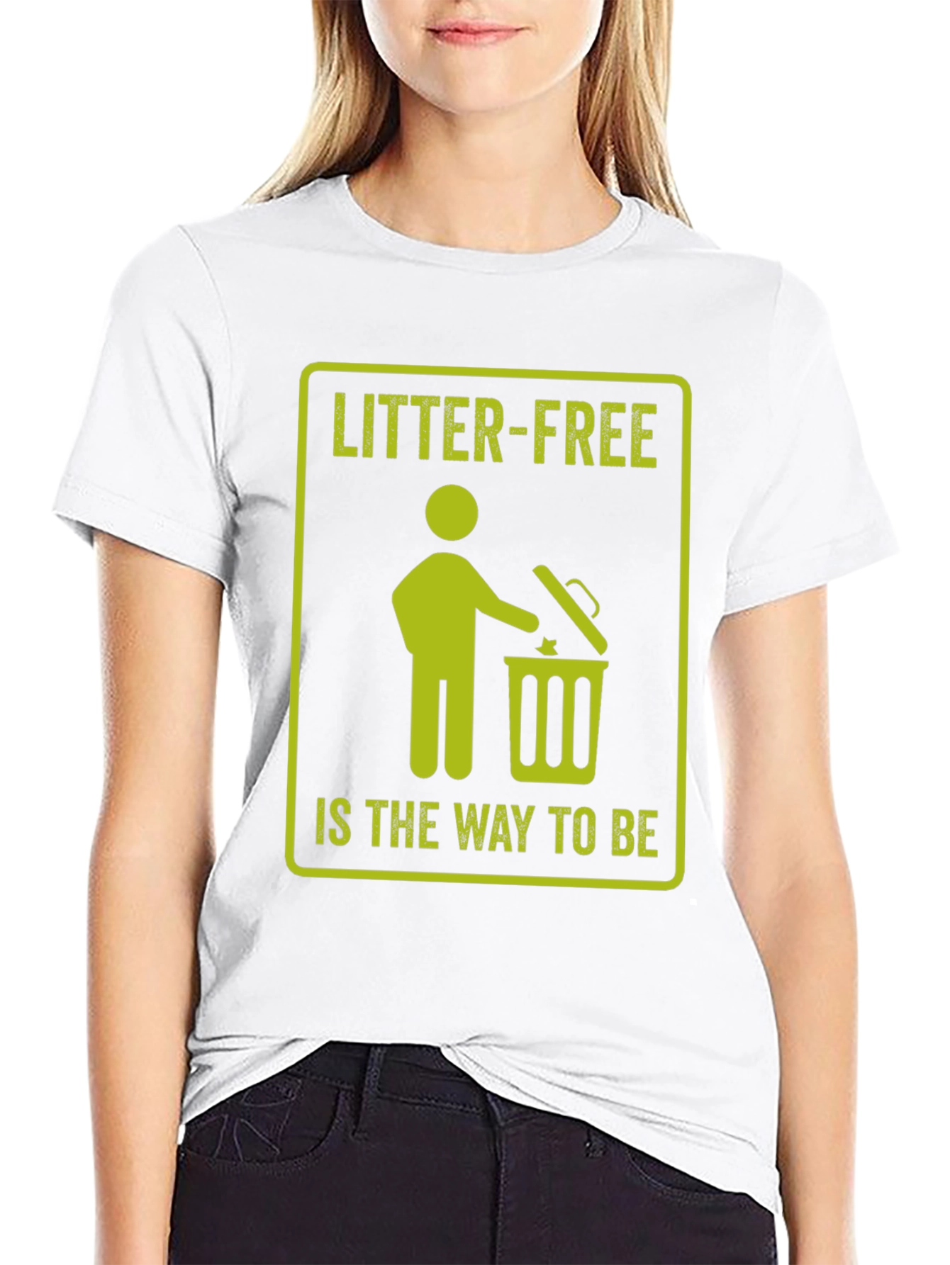 Black Litter-Free is the Way to Be Graphic Tee view 9