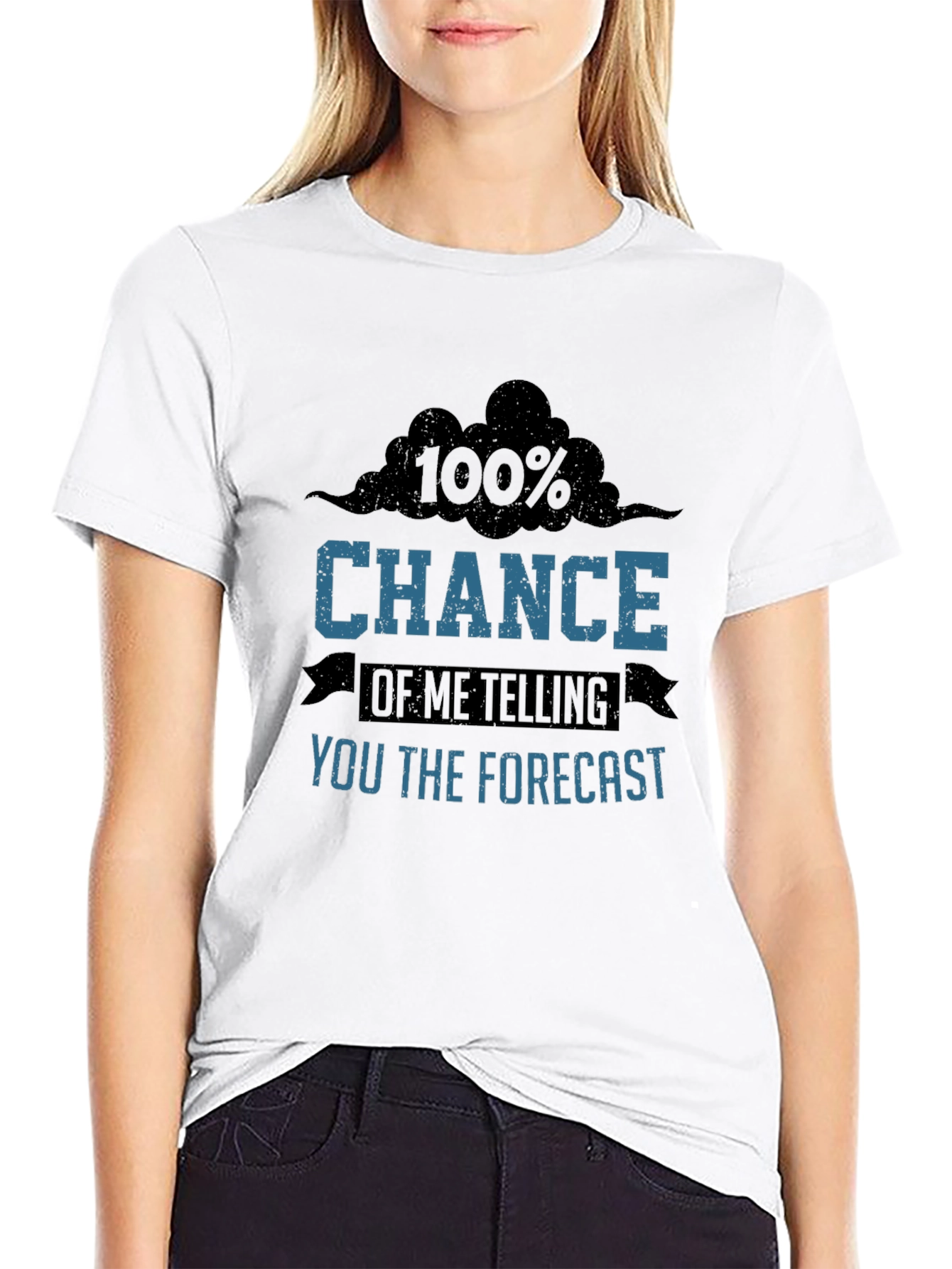 Black Funny Weather Forecast Graphic T-Shirt view 9