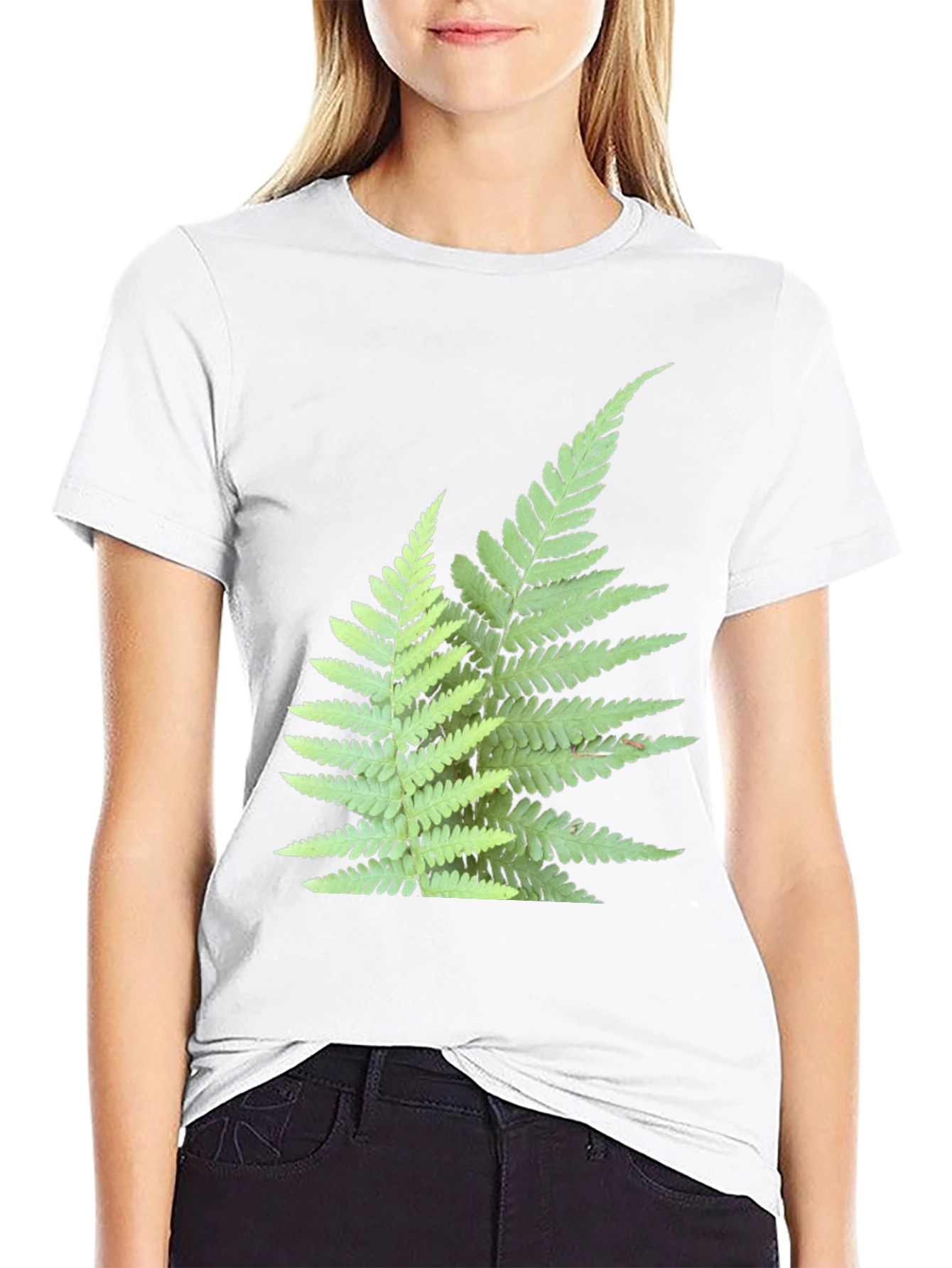 Black Fern Print Black T-Shirt view 9