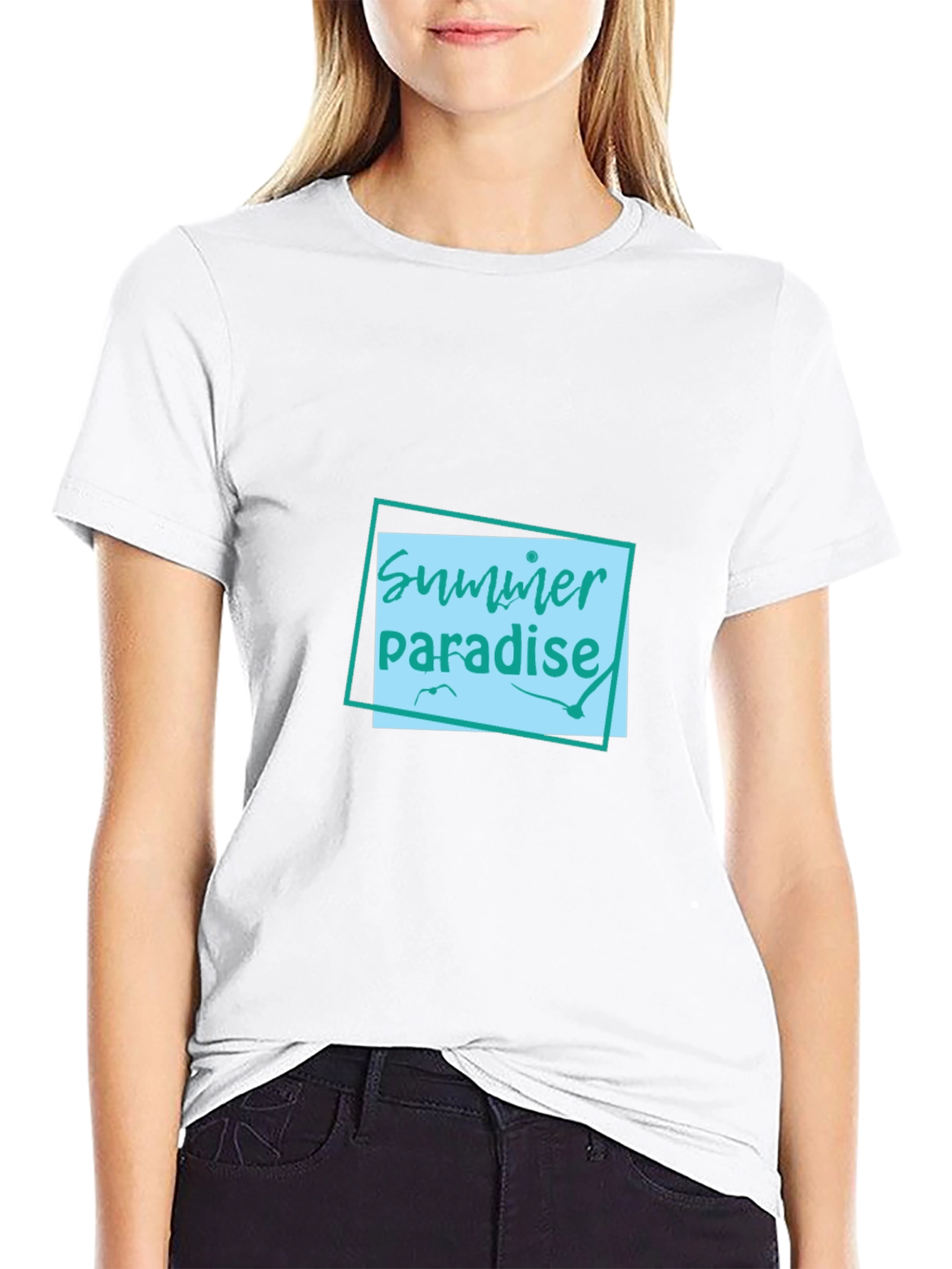 Black Summer Paradise Graphic Tee - Black view 9