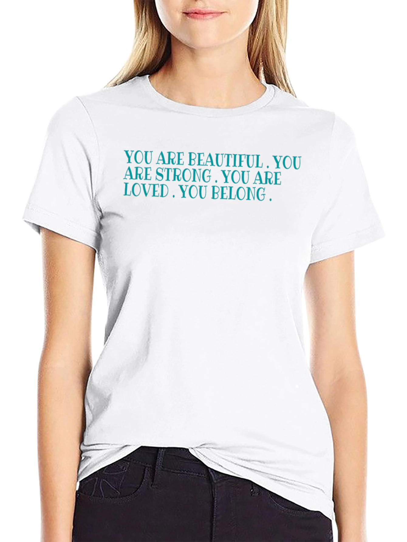 Black Affirming Message T-Shirt - You Are Beautiful view 9