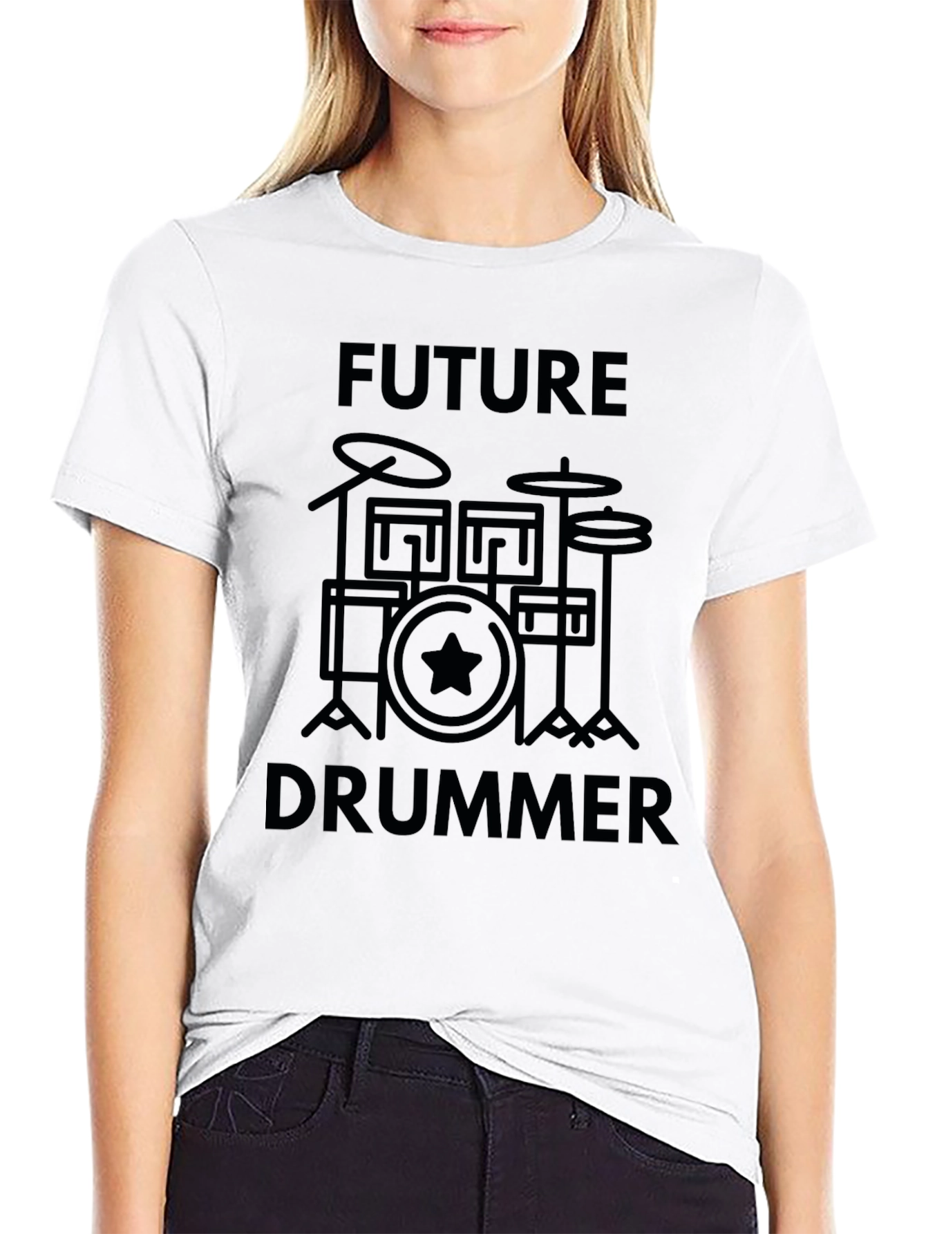 Black Future Drummer T-Shirt - Music Lover Gift view 9