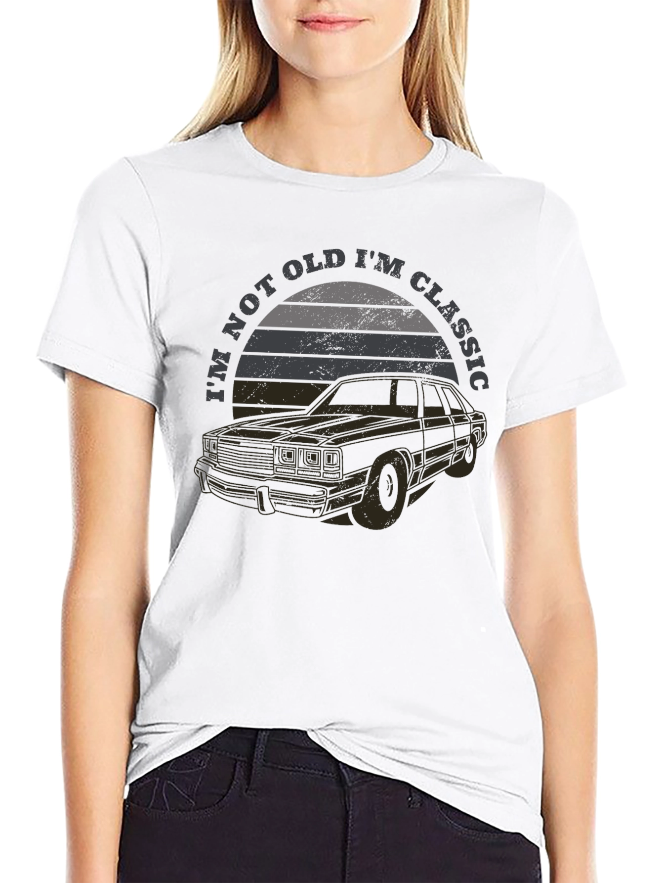 Black Classic Car T-Shirt - I'm Not Old I'm Classic view 9