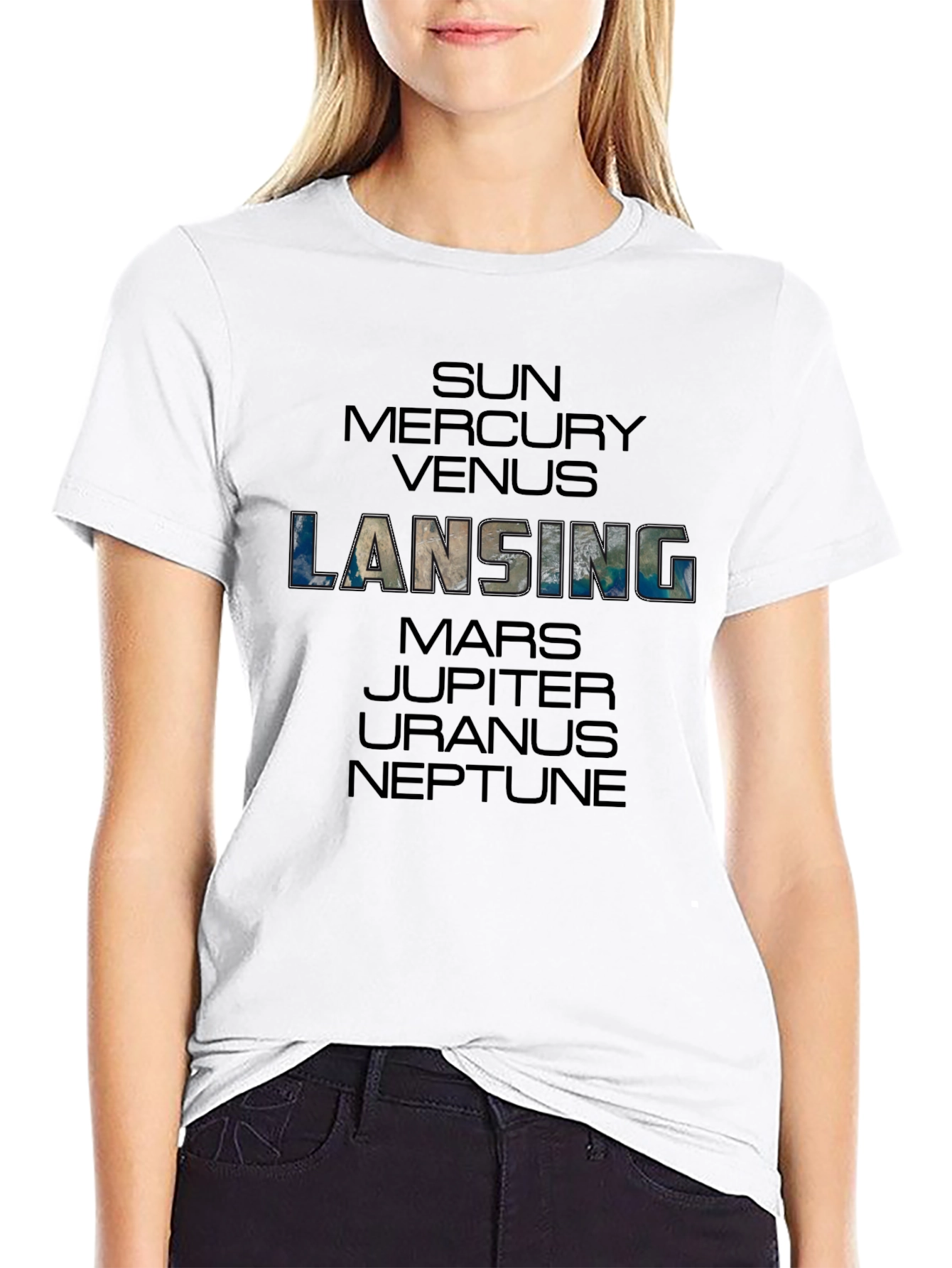 Black Lansing Planets Graphic Black T-Shirt view 9