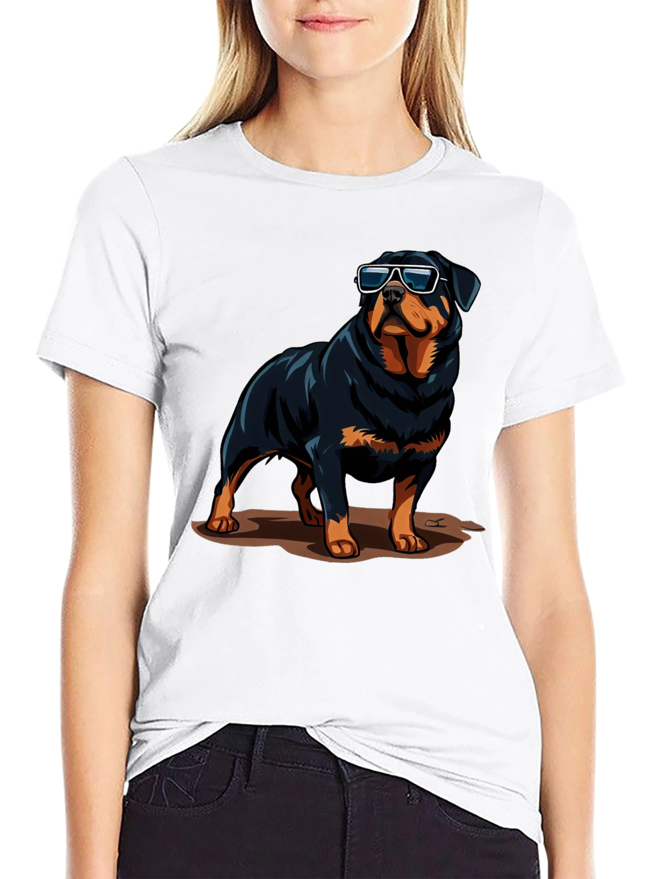 Black Cool Rottweiler Graphic Tee - Stylish Dog Lover Shirt view 9