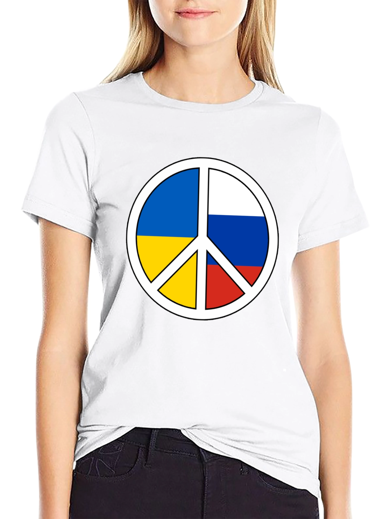 Black Peace Ukraine Russia T-Shirt view 9