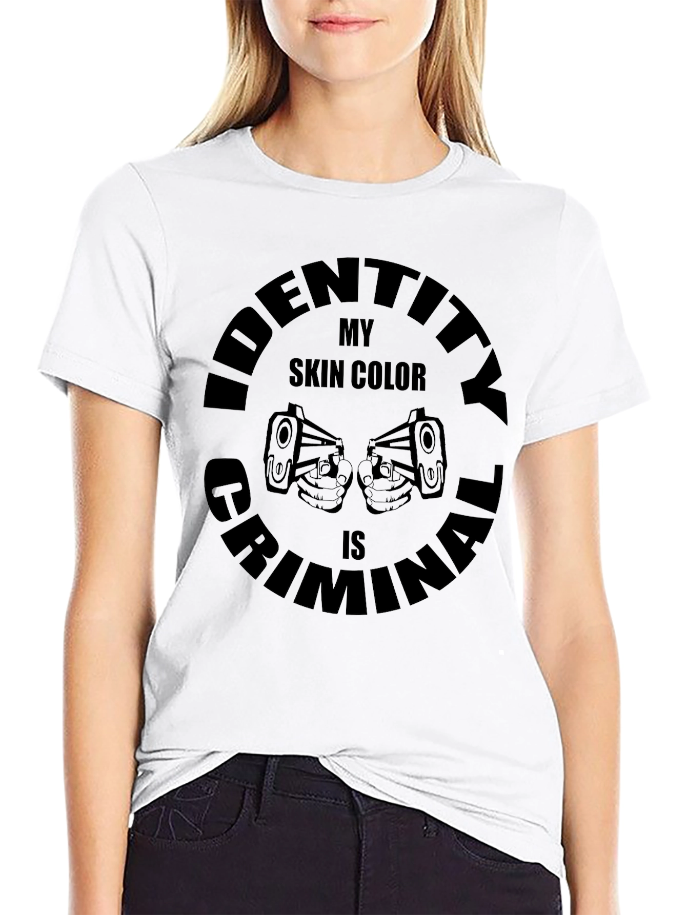 Black Identity Criminal Skin Color Black T-Shirt view 9