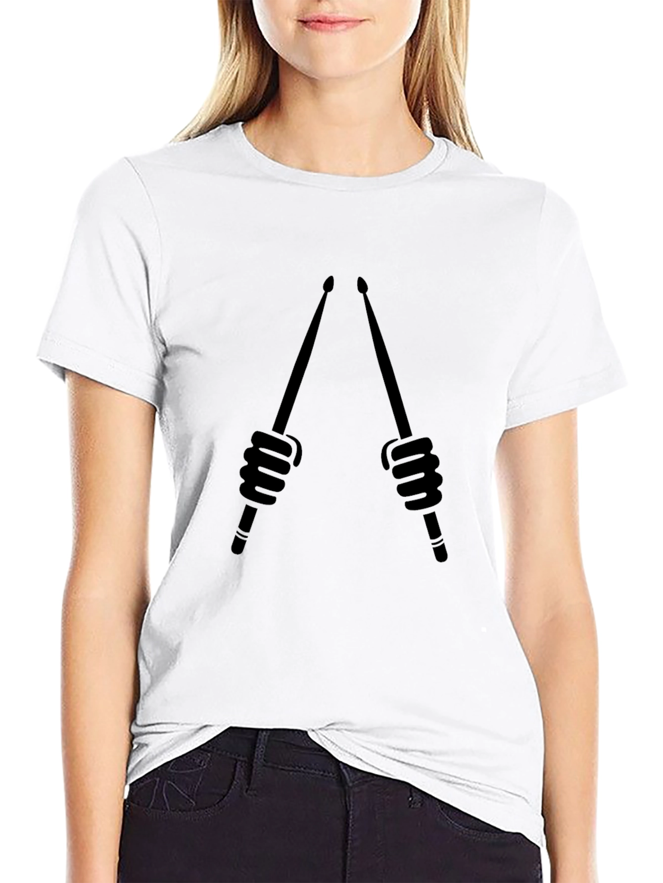 Black Drummer T-Shirt - Sticks Graphic Tee - Music Lover Gift view 9