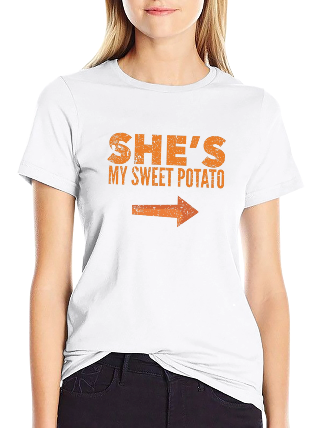 Black She's My Sweet Potato T-Shirt - Funny Couples Tee view 9