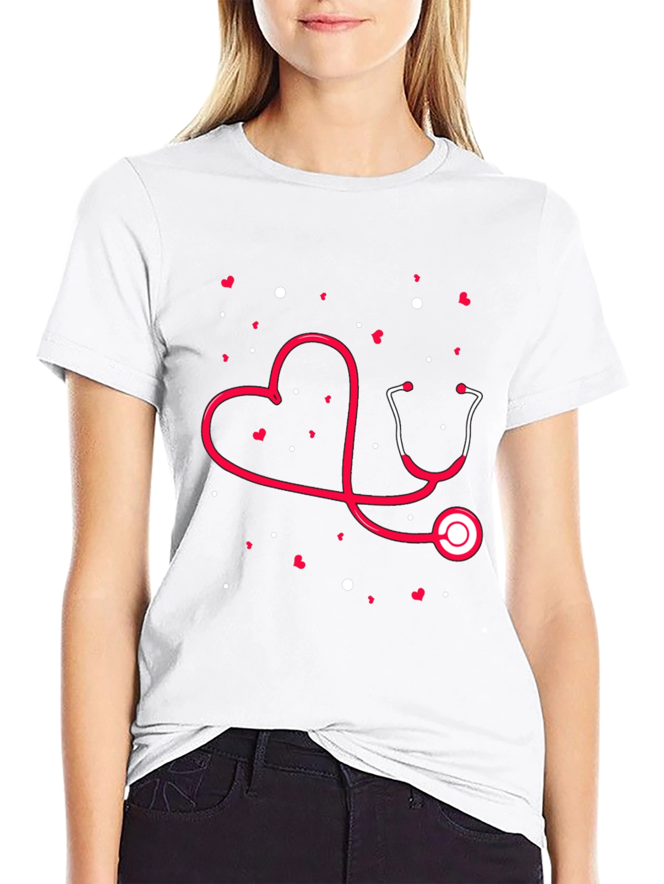 Black Heart Stethoscope Graphic Tee - Medical Love view 9