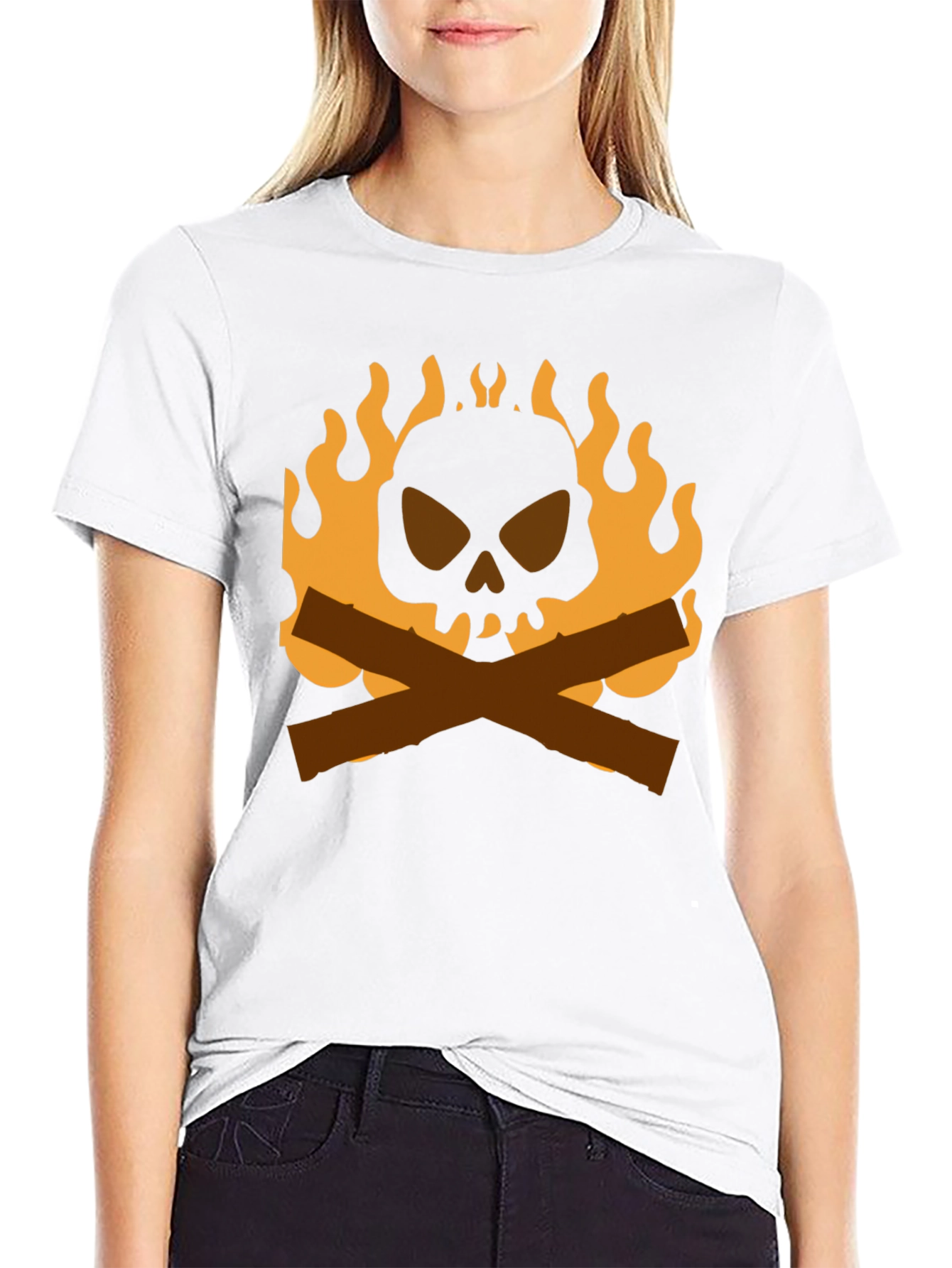 Black Skull & Crossbones Campfire T-Shirt view 9