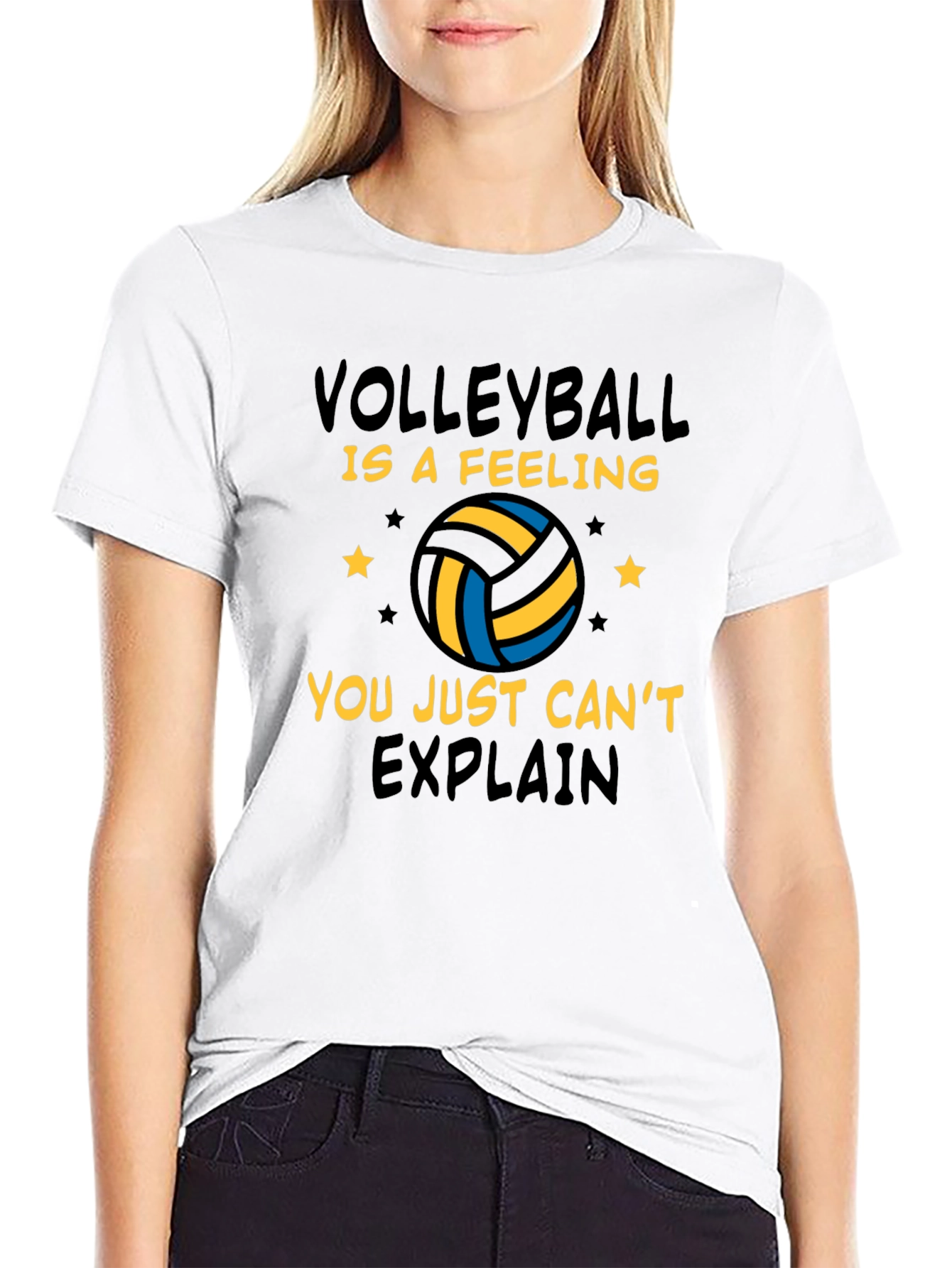 Black Volleyball Is A Feeling Graphic T-Shirt view 9