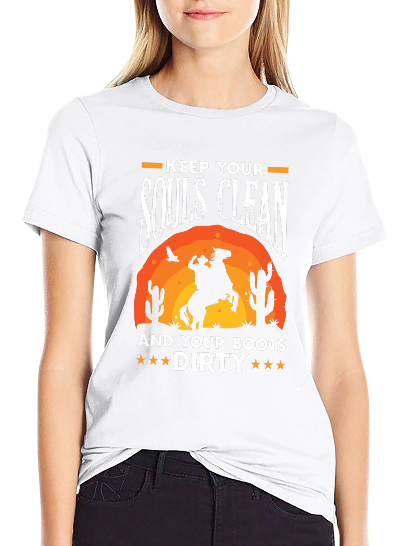 Keep Your Souls Clean Cowboy Graphic Tee - 9