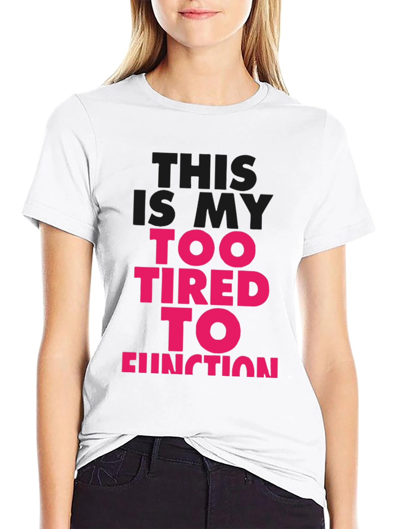 Black Too Tired to Function Graphic Tee view 9