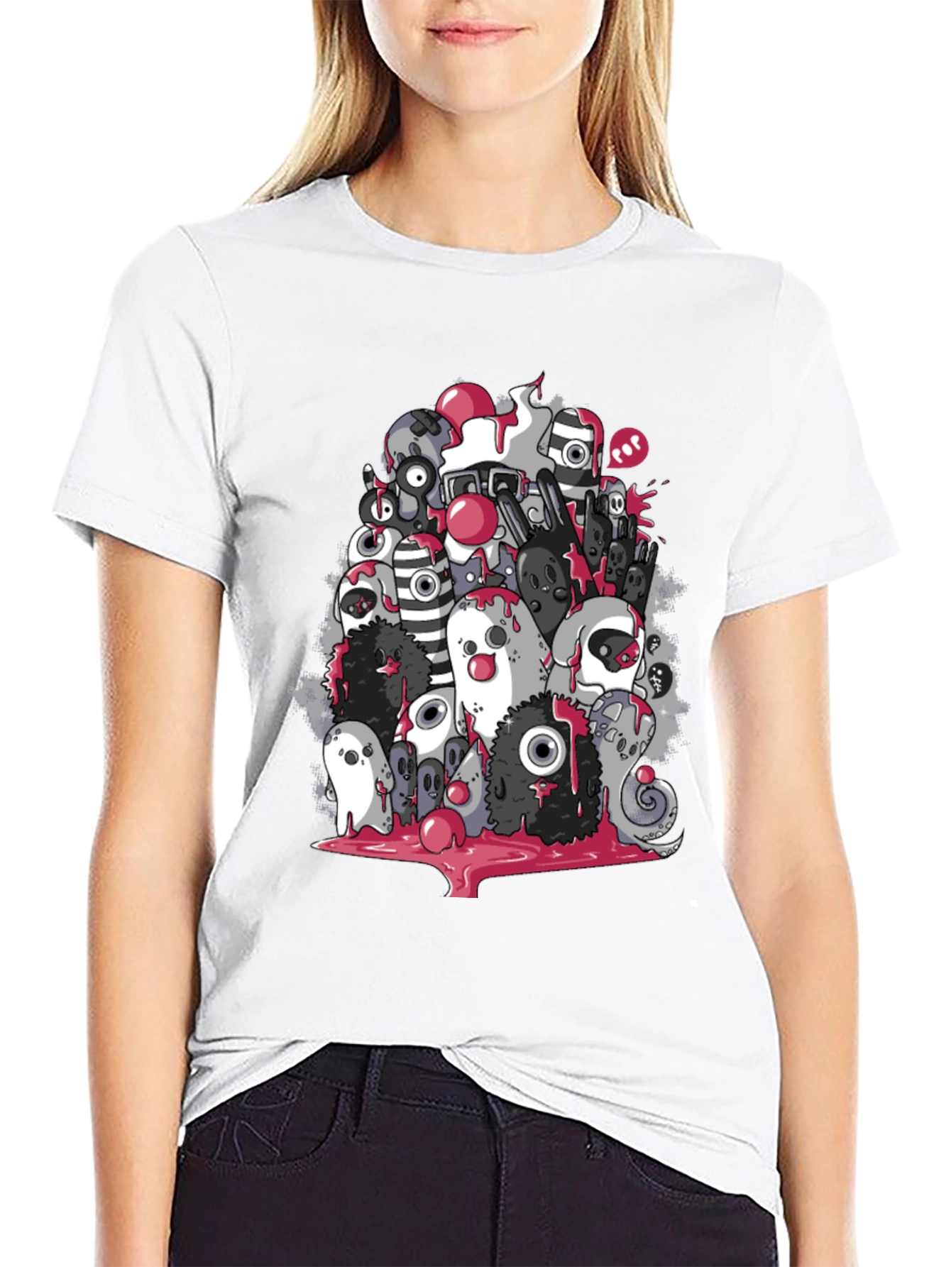 Black Monster Doodle Graphic T-Shirt view 9