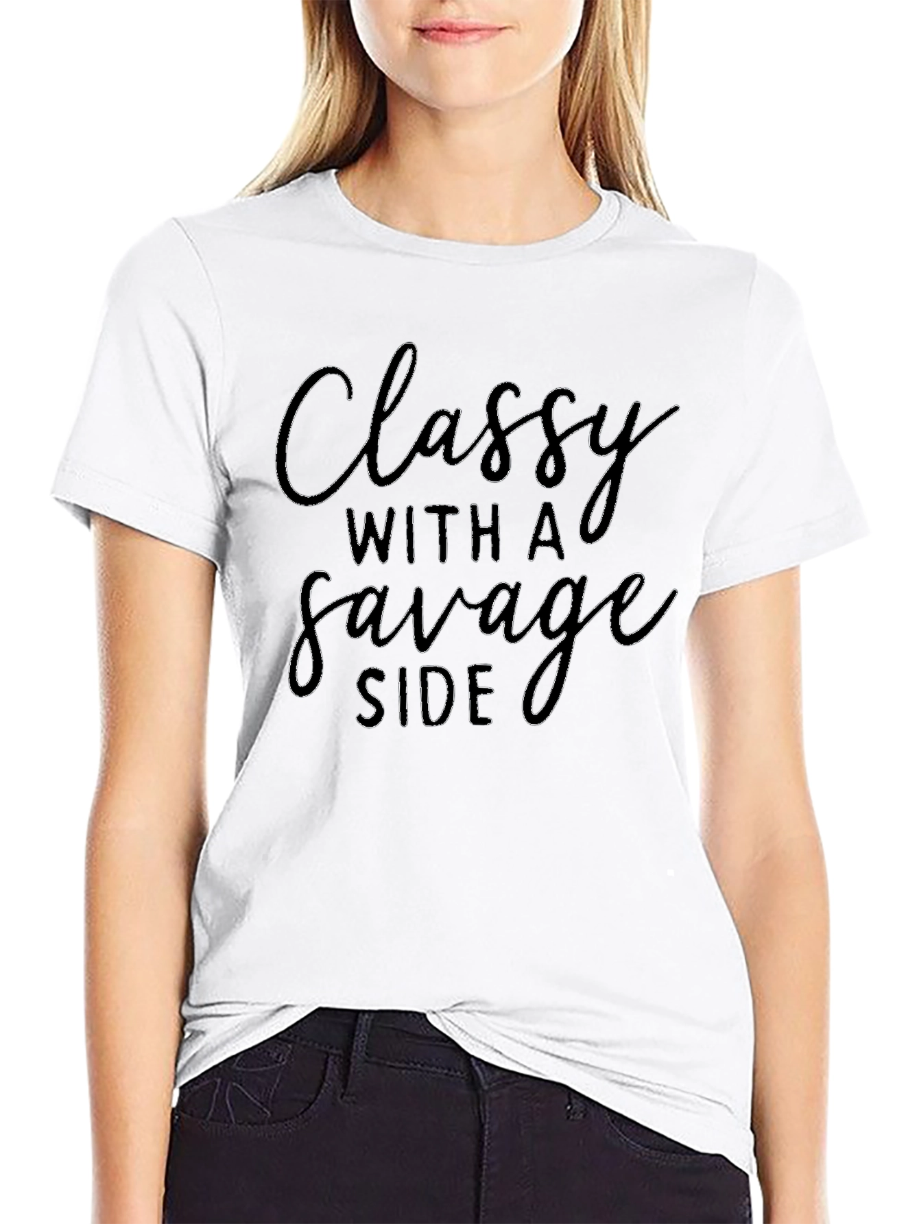 Black Classy With a Savage Side Graphic Tee view 9