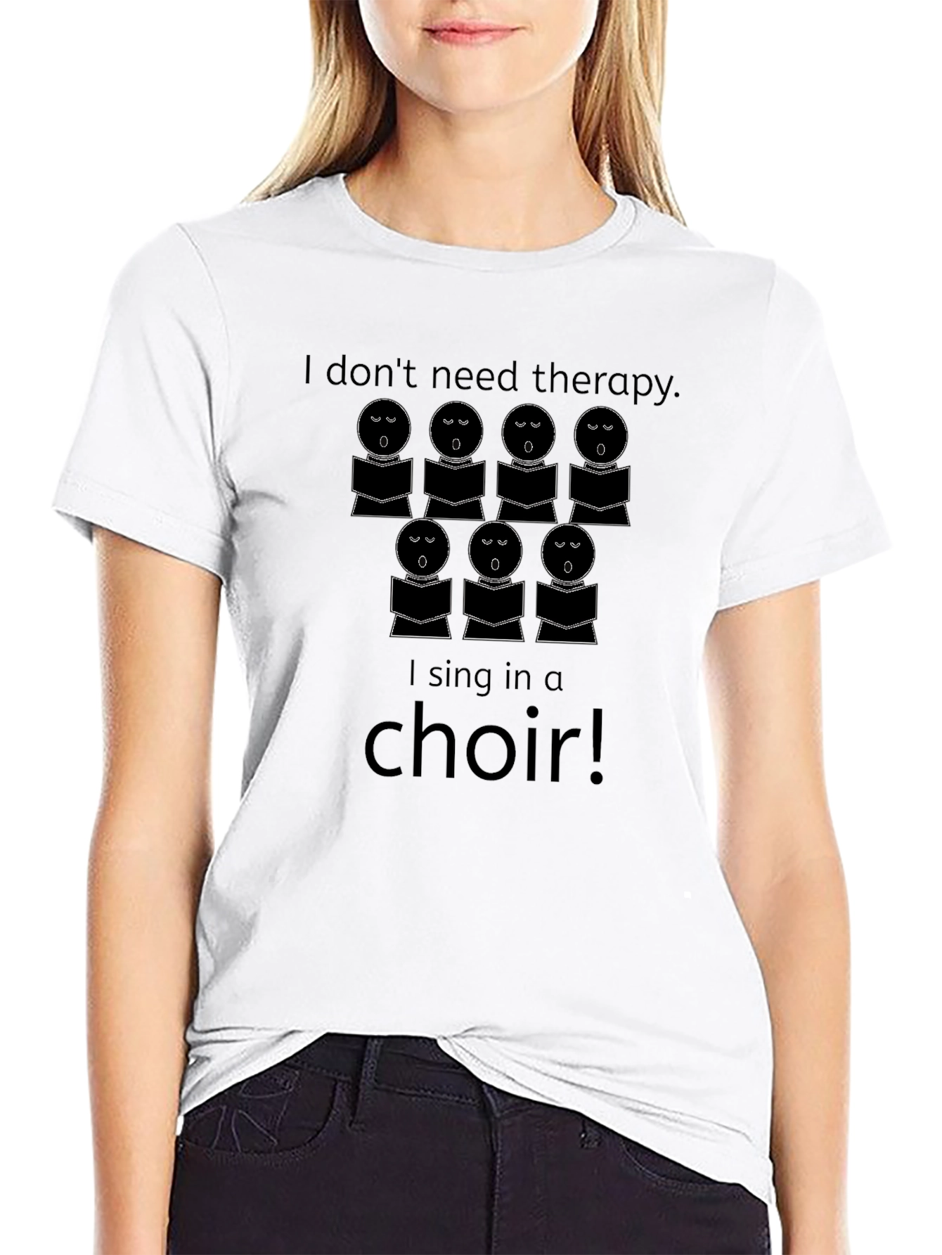 Black Choir Singer T-Shirt - Music Therapy Funny Tee view 9