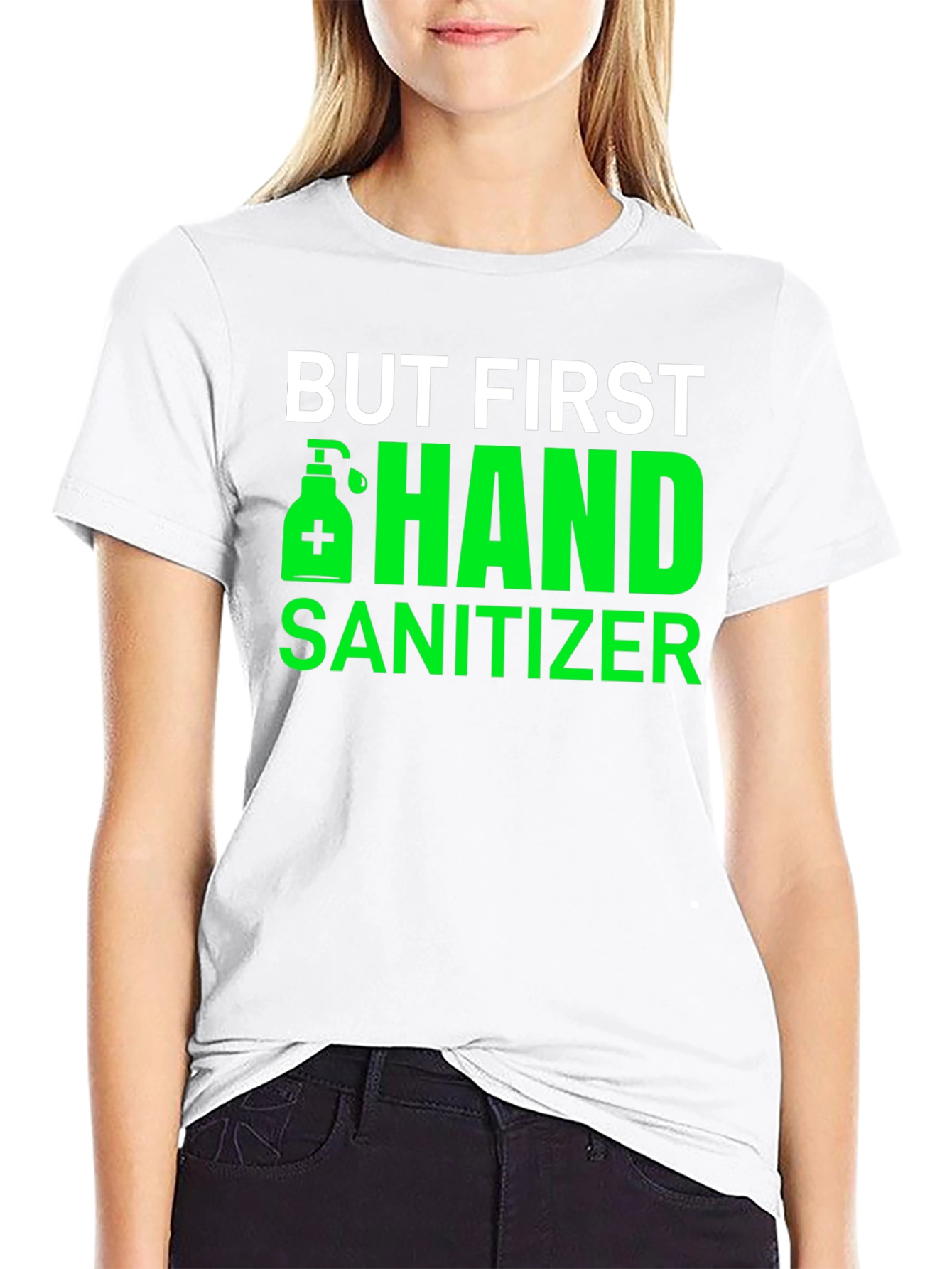 Black But First Hand Sanitizer Black Tee view 9