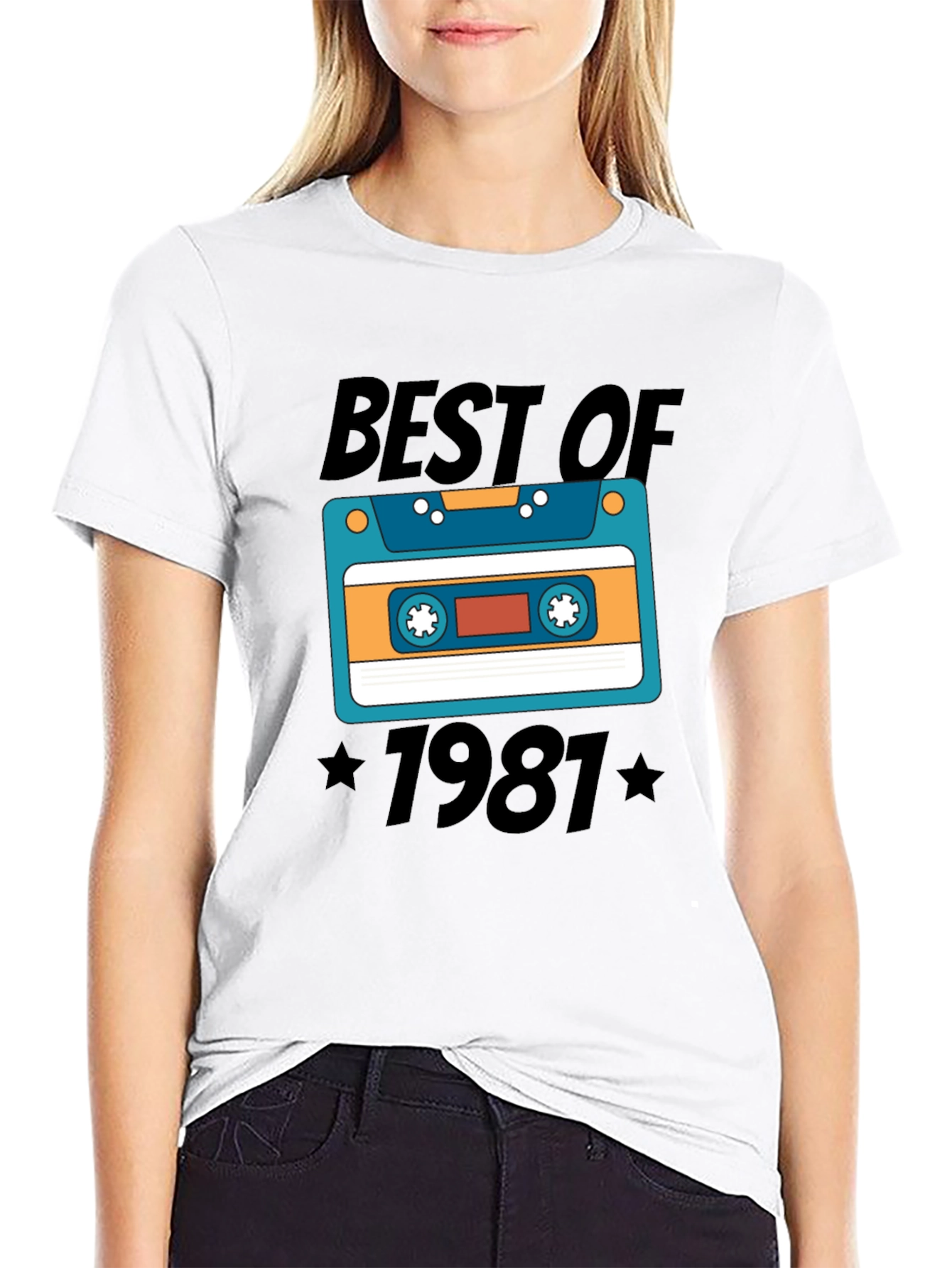 Black Best of 1981 Cassette Tape T-Shirt view 9