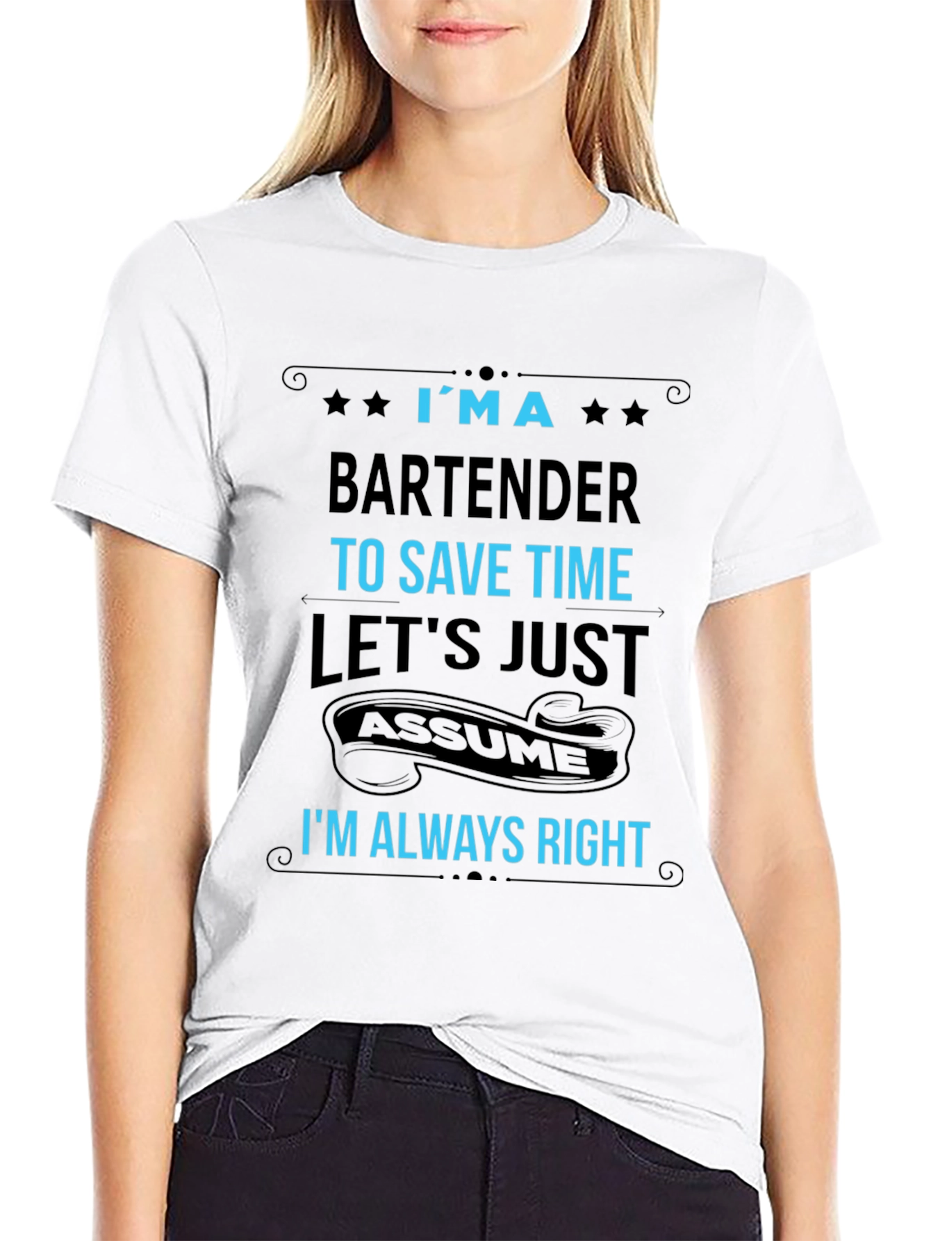 Black Bartender T-Shirt - Always Right Funny Graphic Tee view 9