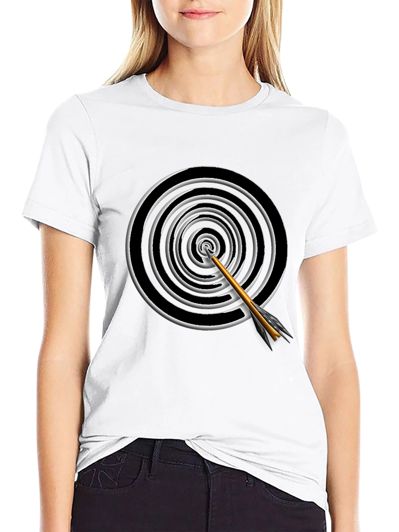 Black Target Arrow Graphic Tee - Black view 9
