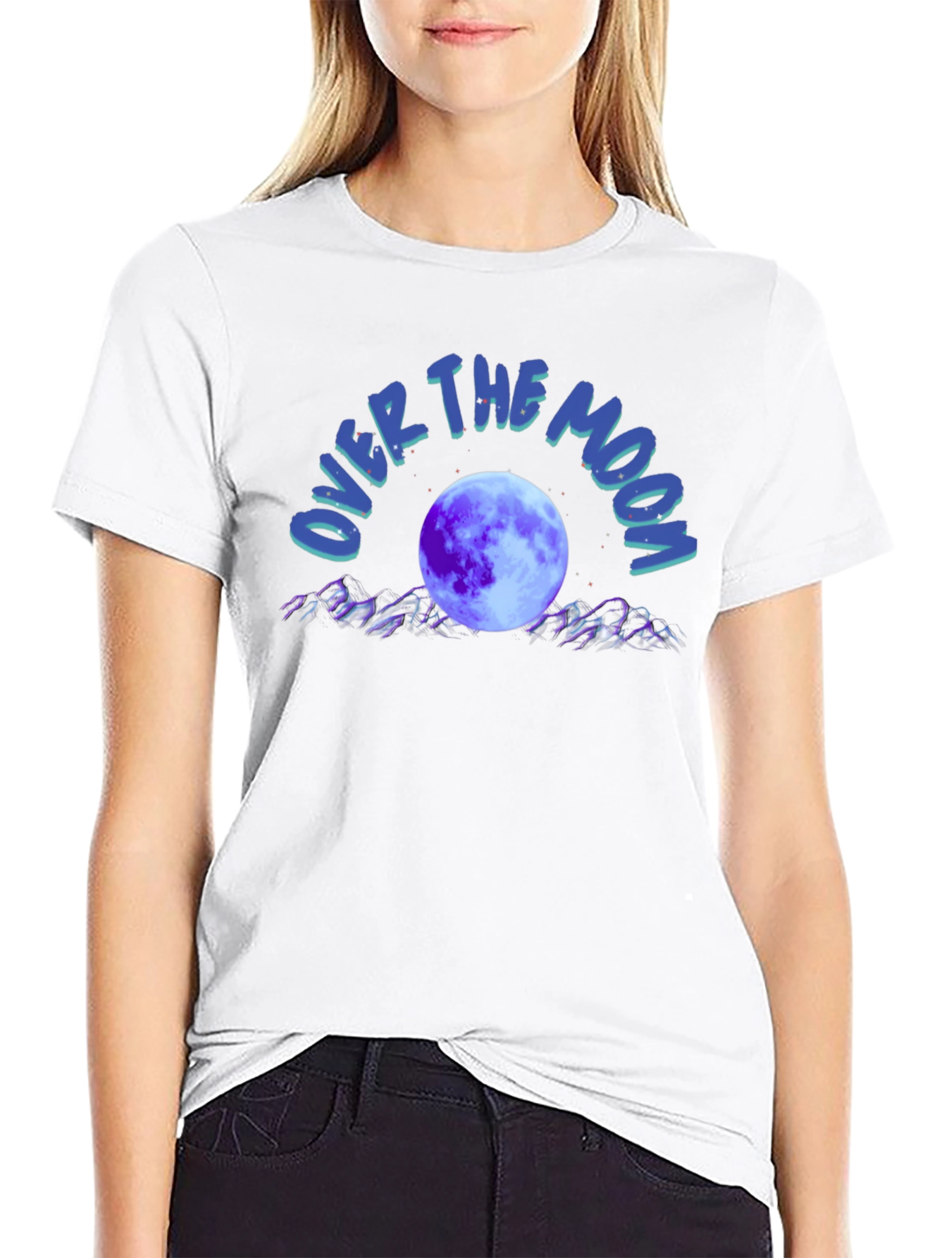 Black Over The Moon Graphic T-Shirt view 9
