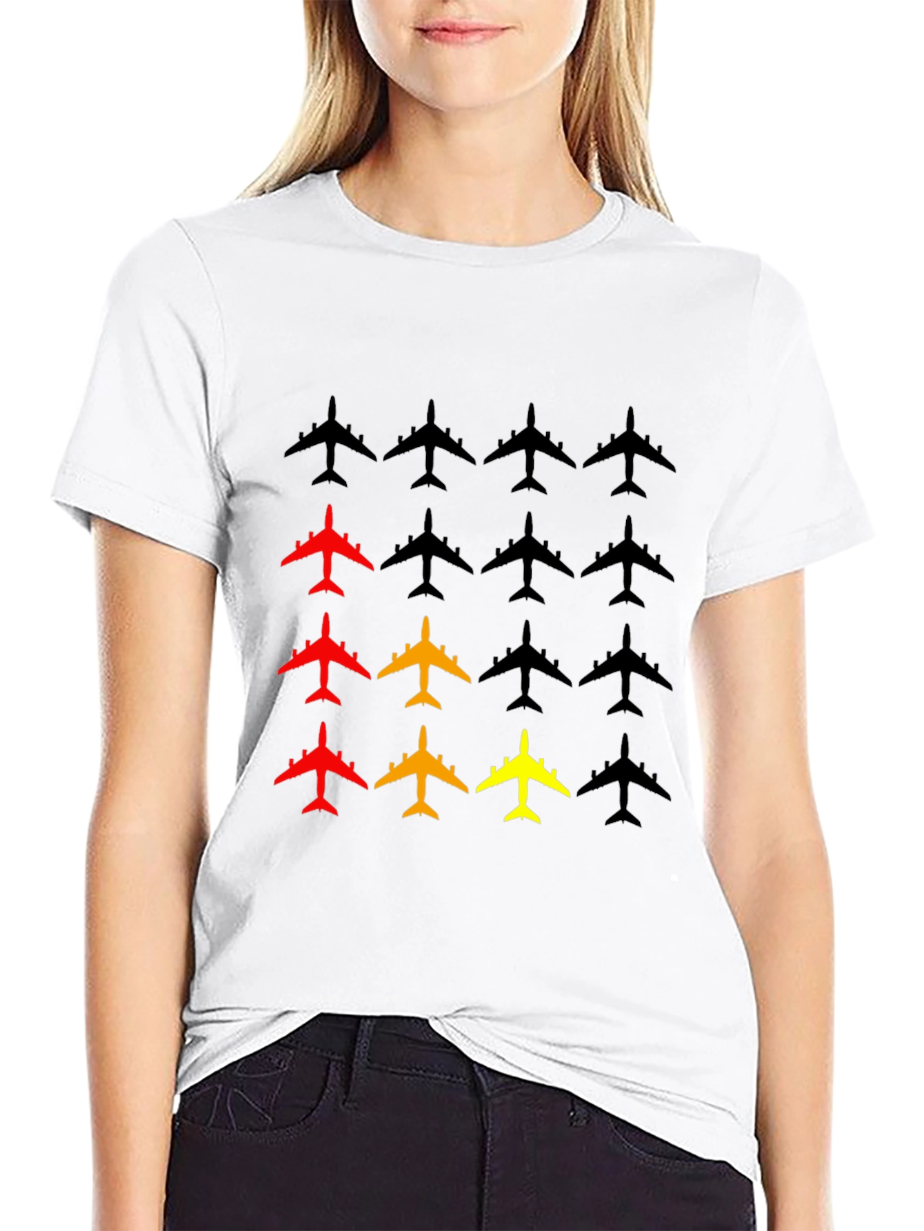 Black Airplane T-Shirt - Graphic Tee for Aviation Enthusiasts view 9