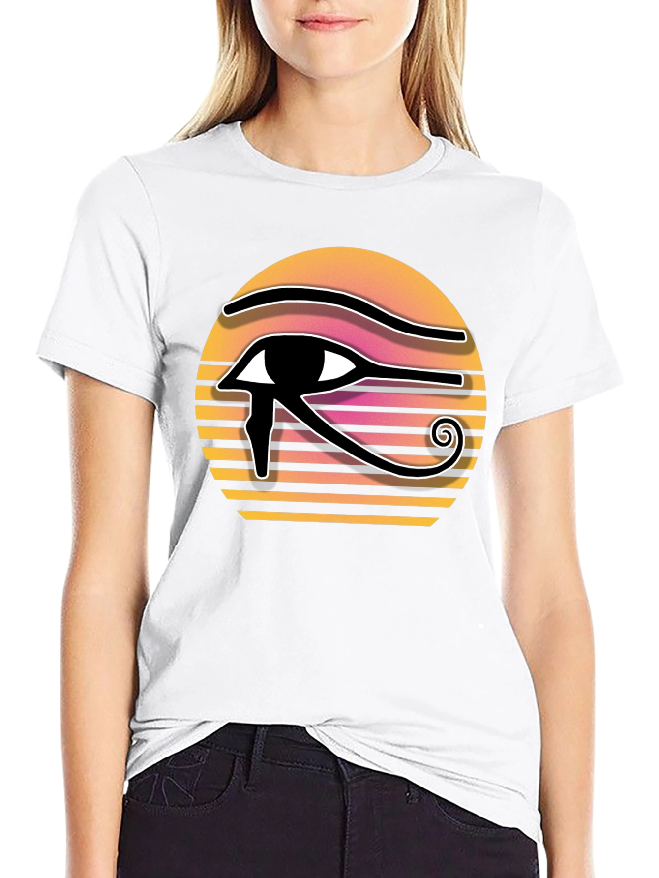 Black Eye of Horus Sunset Graphic Tee view 9