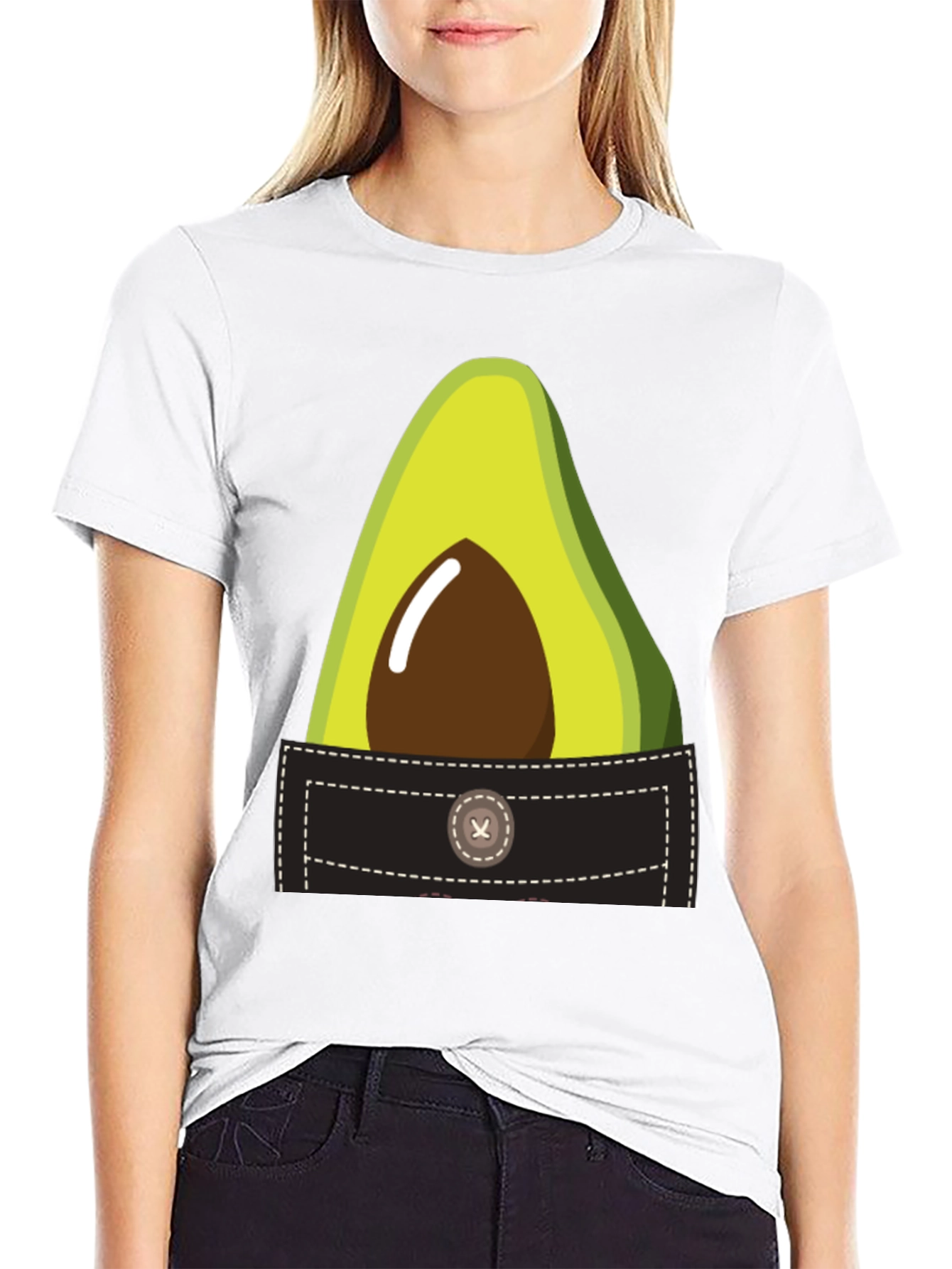 Black Avocado Pocket Graphic Tee - Novelty T-Shirt view 9