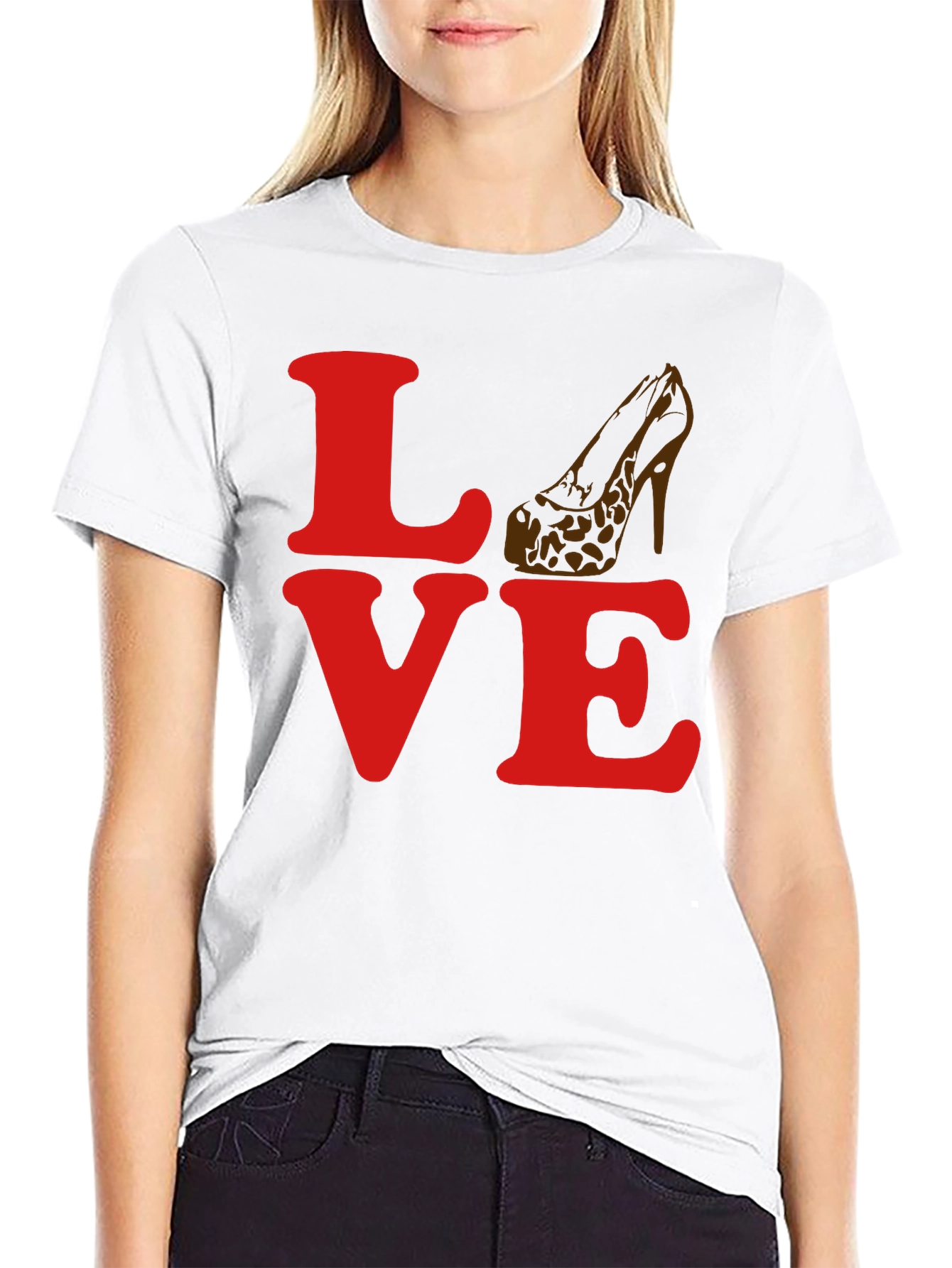 Black Love Heels Graphic T-Shirt view 9