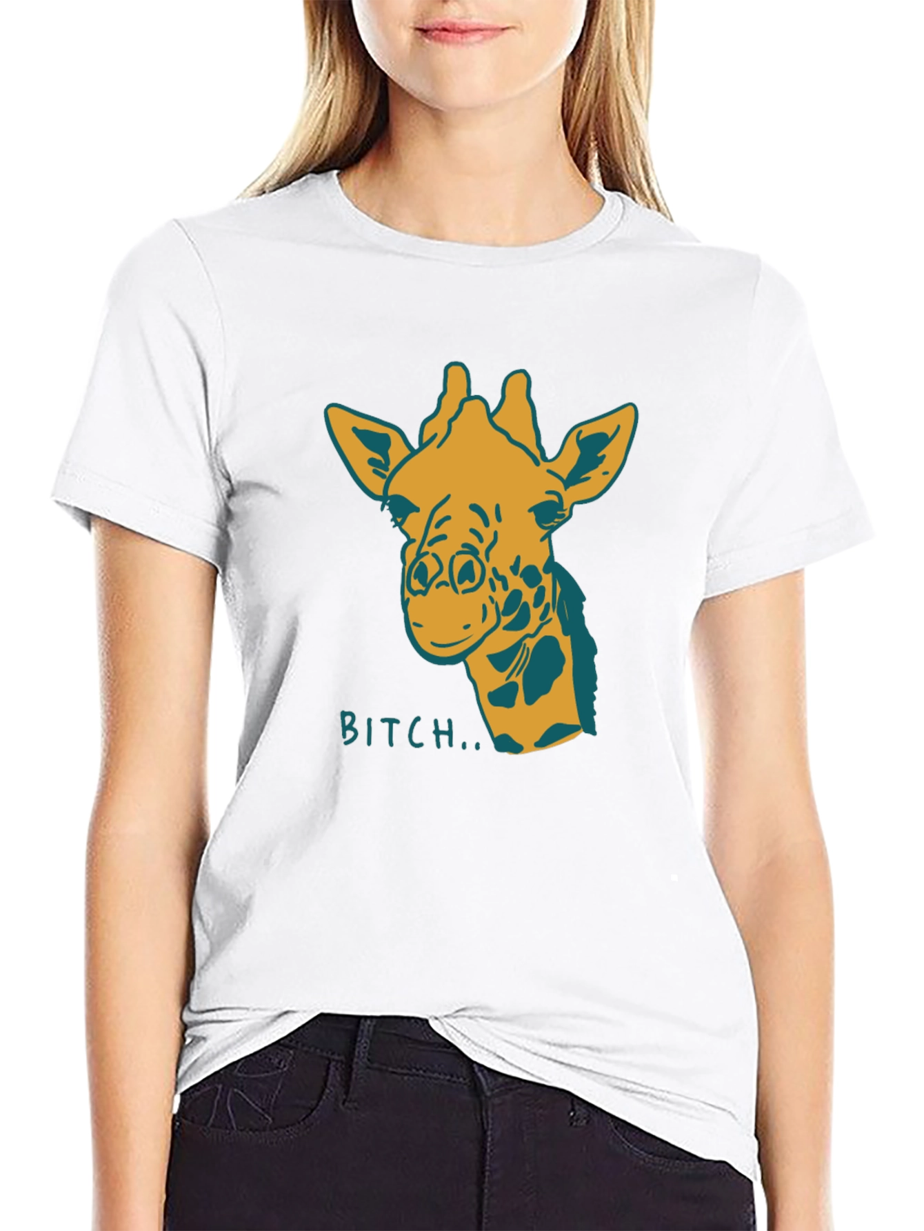 Black Giraffe Bitch T-Shirt Funny Graphic Tee Novelty Humor view 9