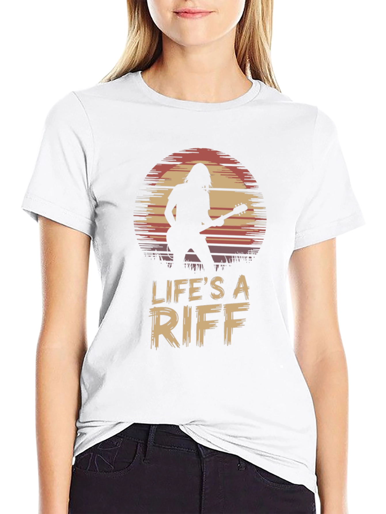 Black Life's A Riff Guitar Player Tee view 9