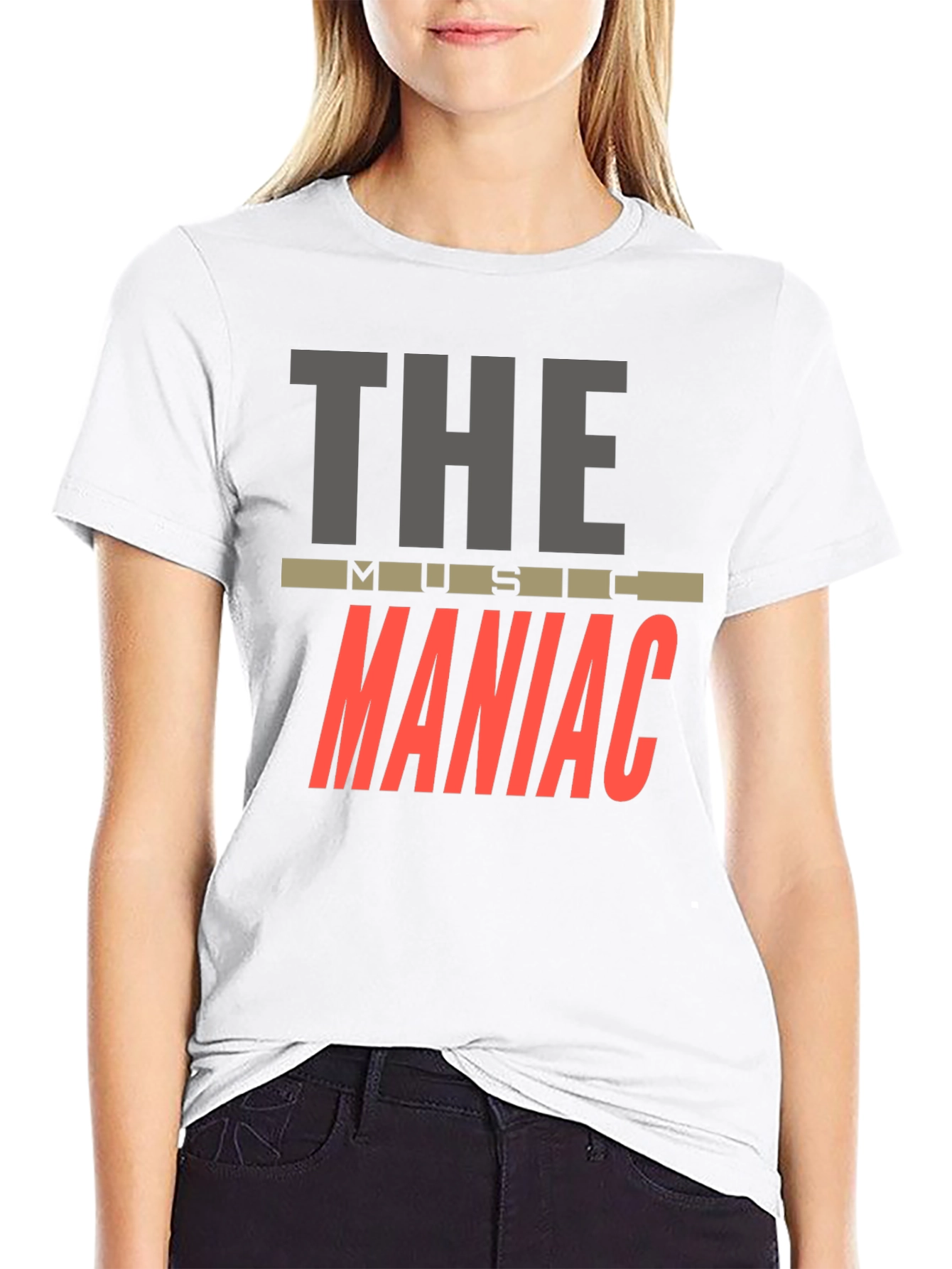 Black The Music Maniac T-Shirt - Black Crew Neck view 9