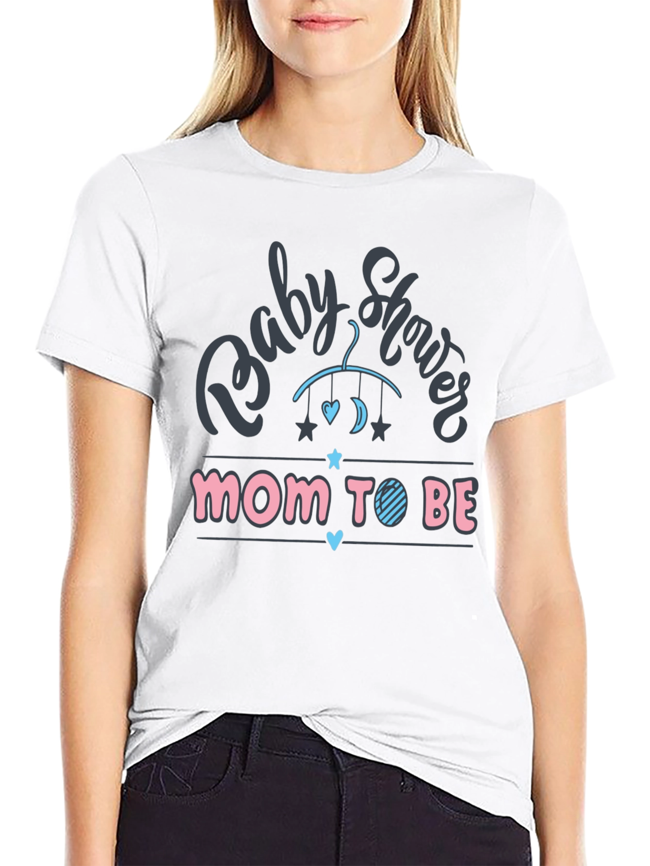 Black Baby Shower Mom-to-Be T-Shirt - New Parent Gift view 9
