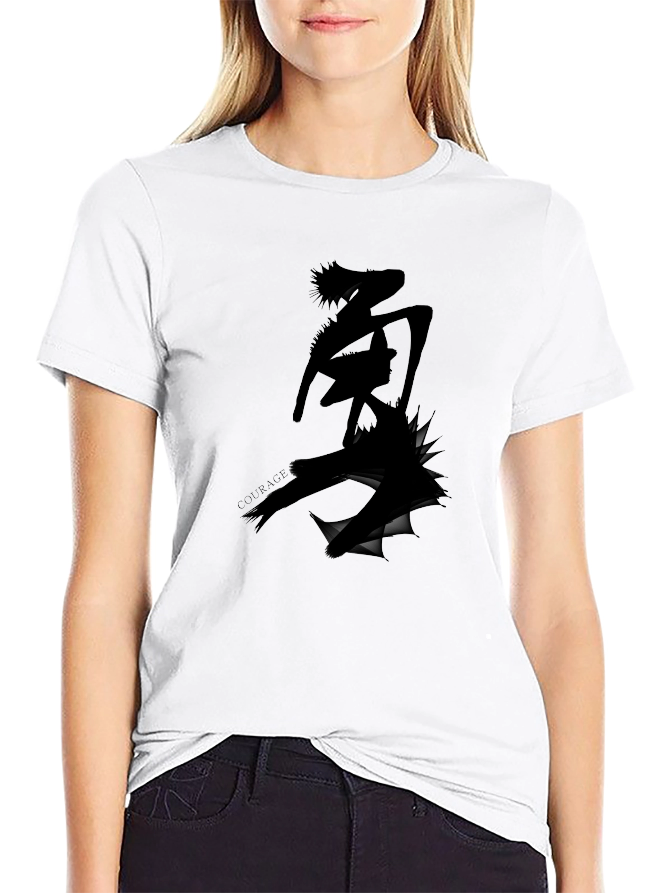 Black Edgy Graphic Tee - Ripped Anime Design view 9