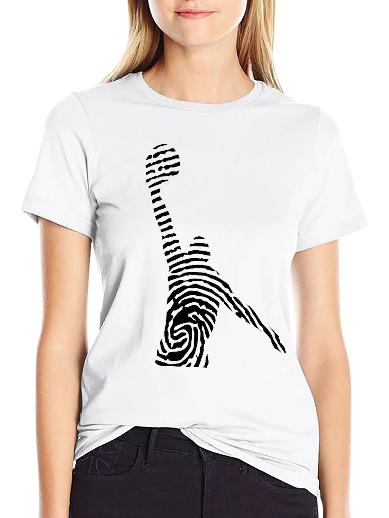 Black Fingerprint Basketball Player Black Tee view 9