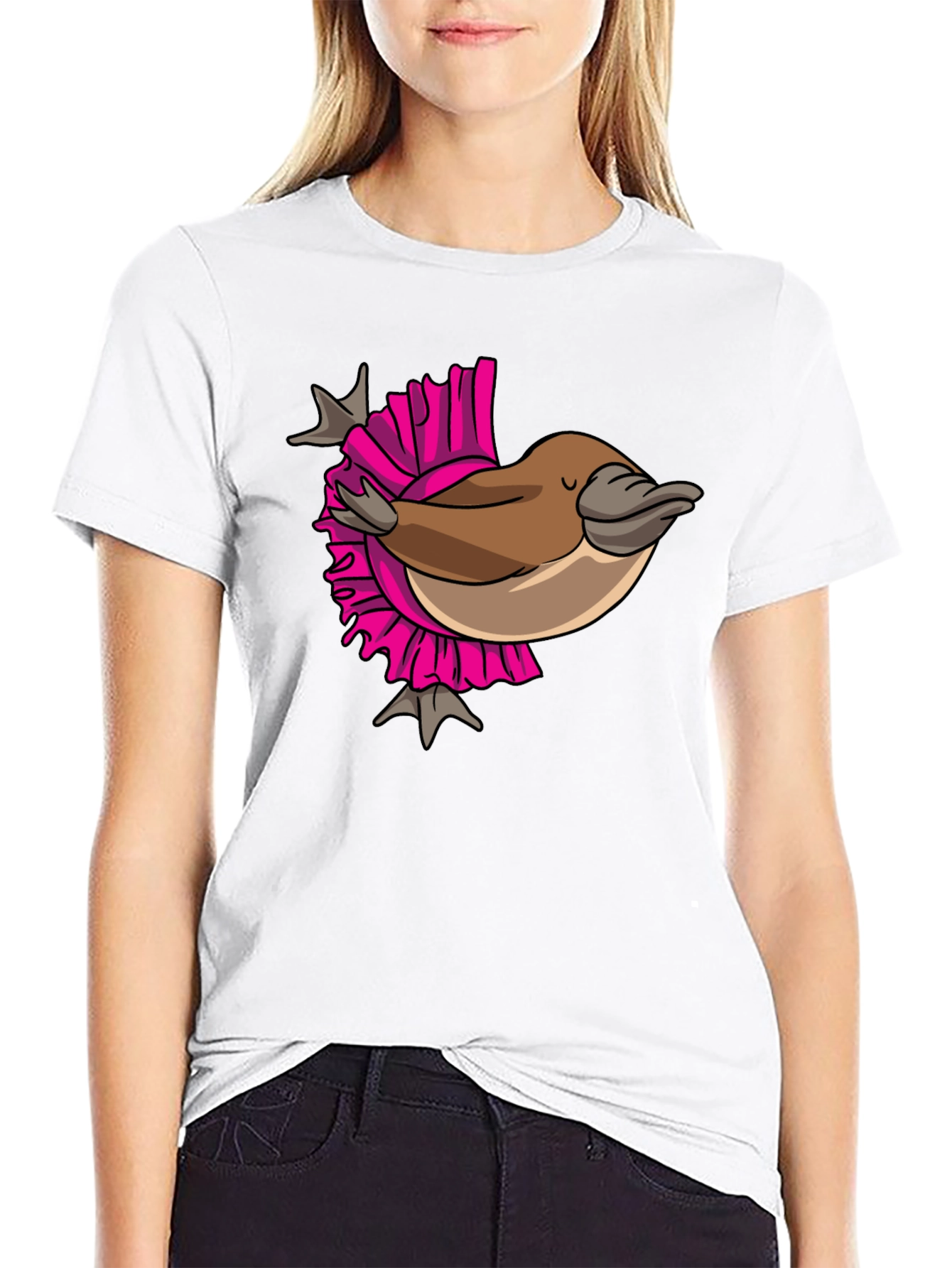 Black Funny Platypus T-Shirt - Quirky Cartoon Design view 9