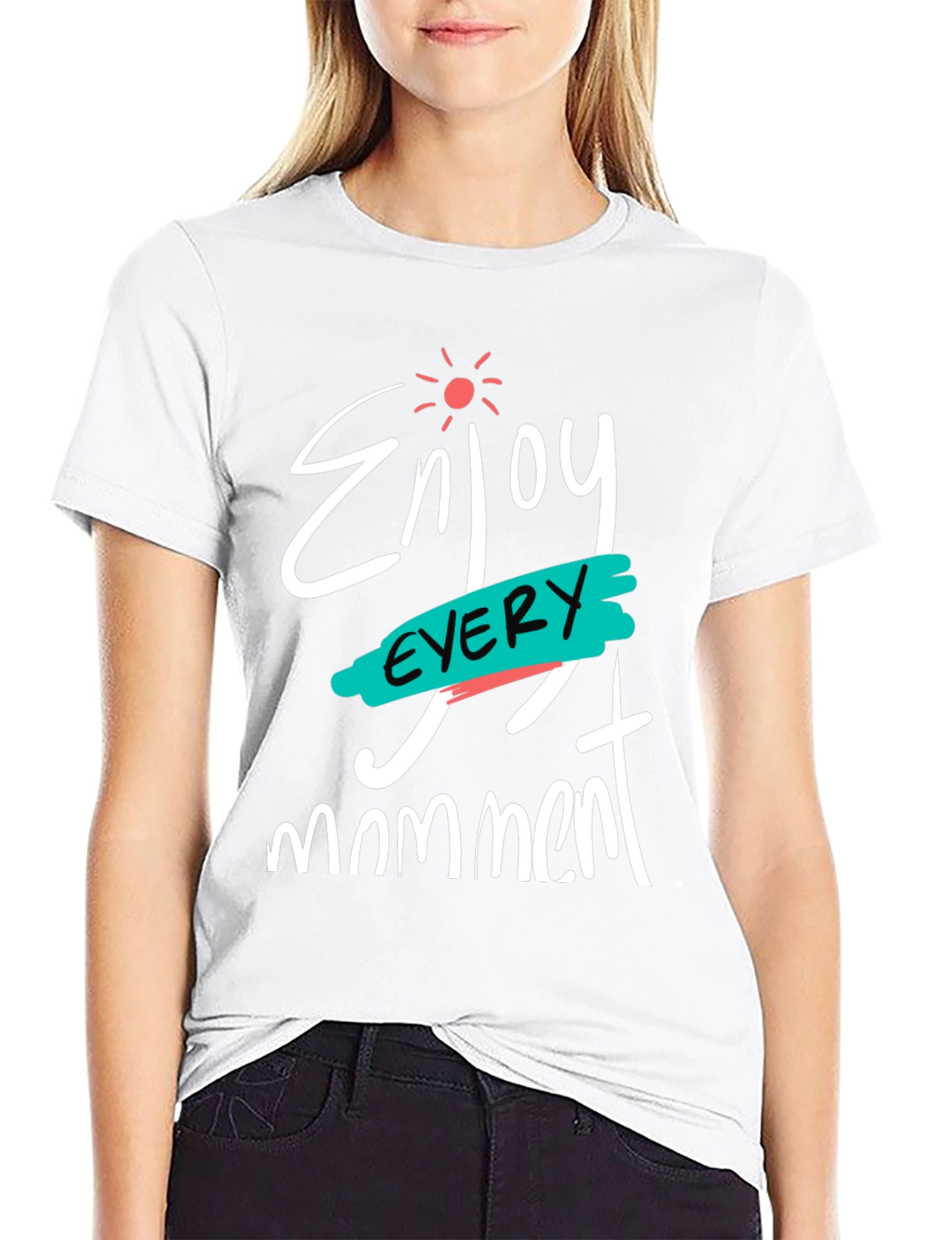 Black Enjoy Every Moment Black Graphic T-Shirt view 9
