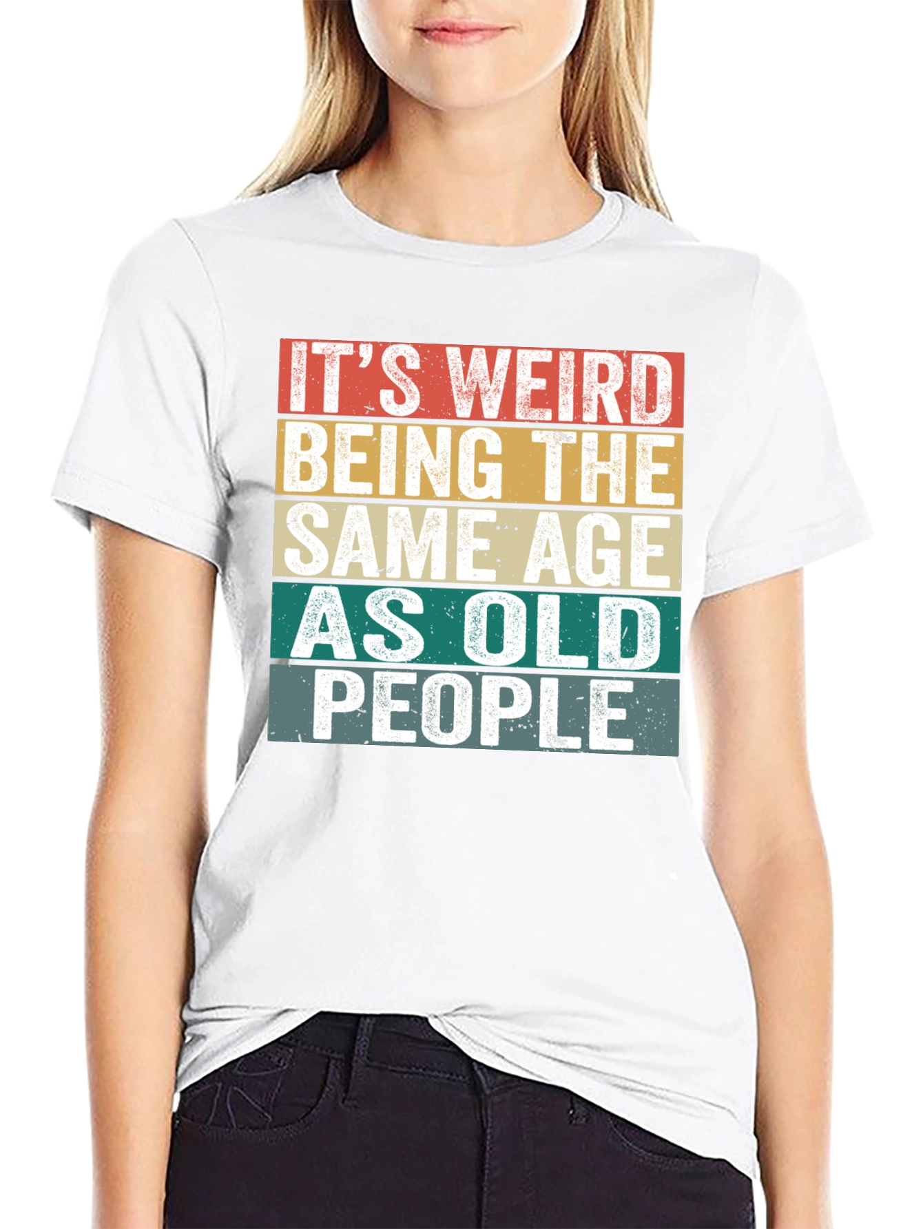 Black It's Weird Being The Same Age as Old People T-Shirt view 9